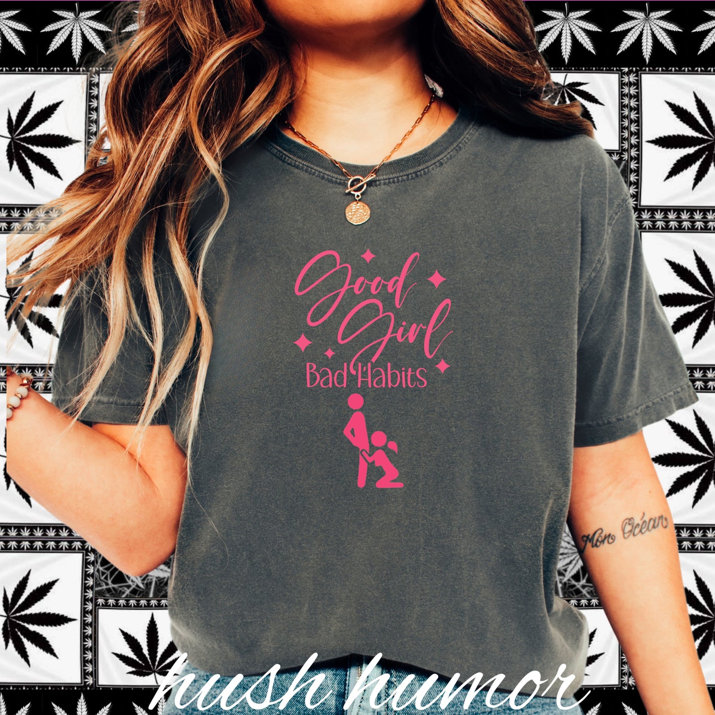 Good Girl Bad Habits Shirt – Funny Oral Sex Graphic Tee for Naughty Wife