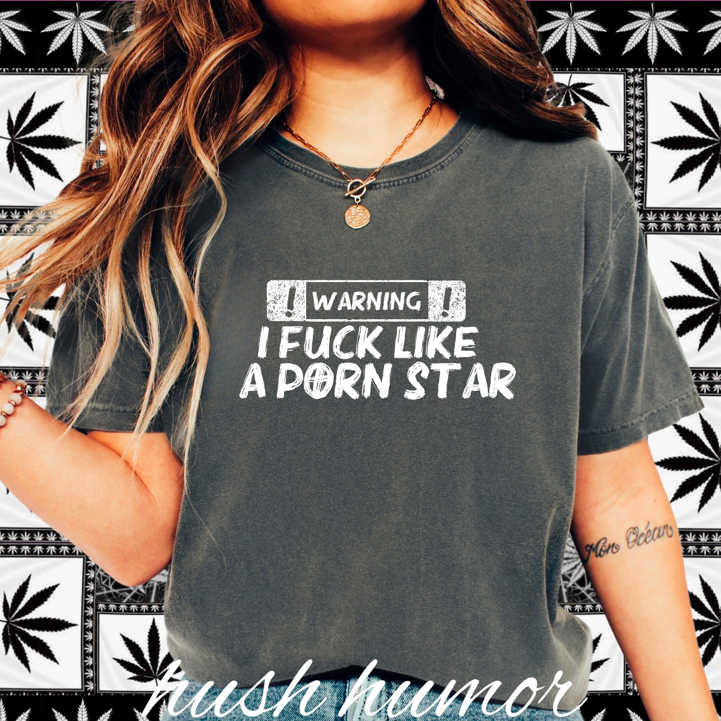WARNING: I F*ck Like a P*rnstar Shirt – Dirty Comfort Colors Tee for Naughty Girls