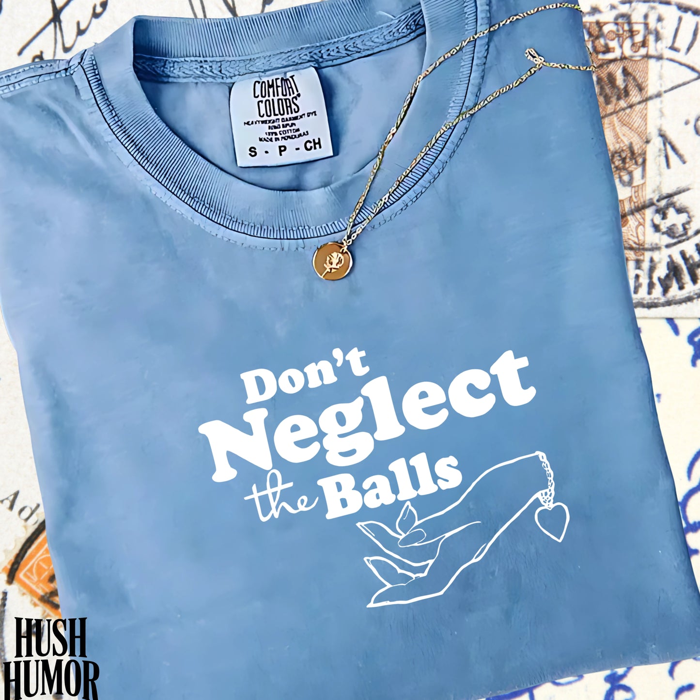 Don't Neglect the Balls Funny T-Shirt – Sex Shirt with White Graphic, Naughty Hot Wife Tee, Offensive NSFW Shirt for Women
