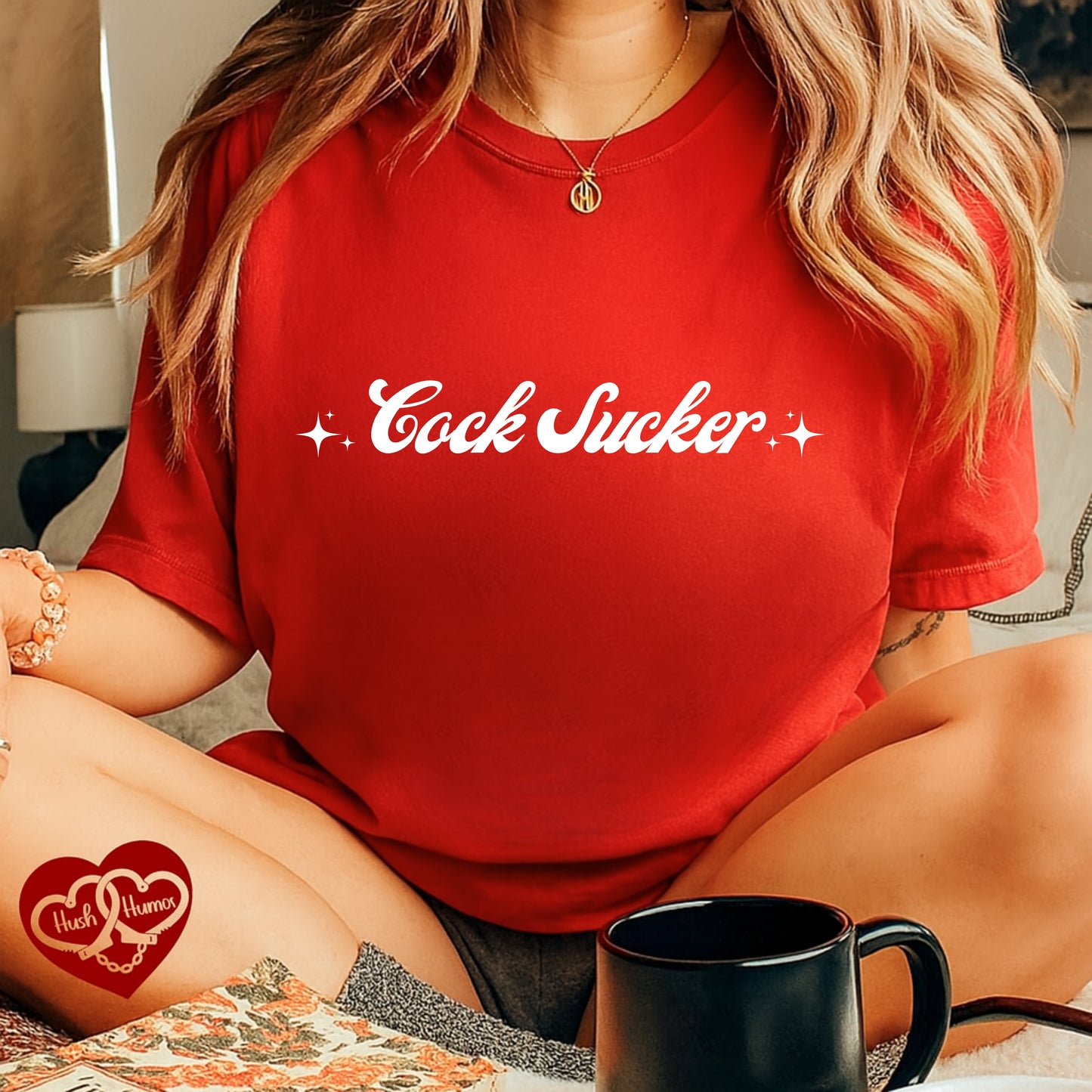 C*ck Sucker T-Shirt – Naughty Girl Comfort Colors Tee, Sexy NSFW Hot Wife Shirt, Offensive Inappropriate Graphic Shirt for Women
