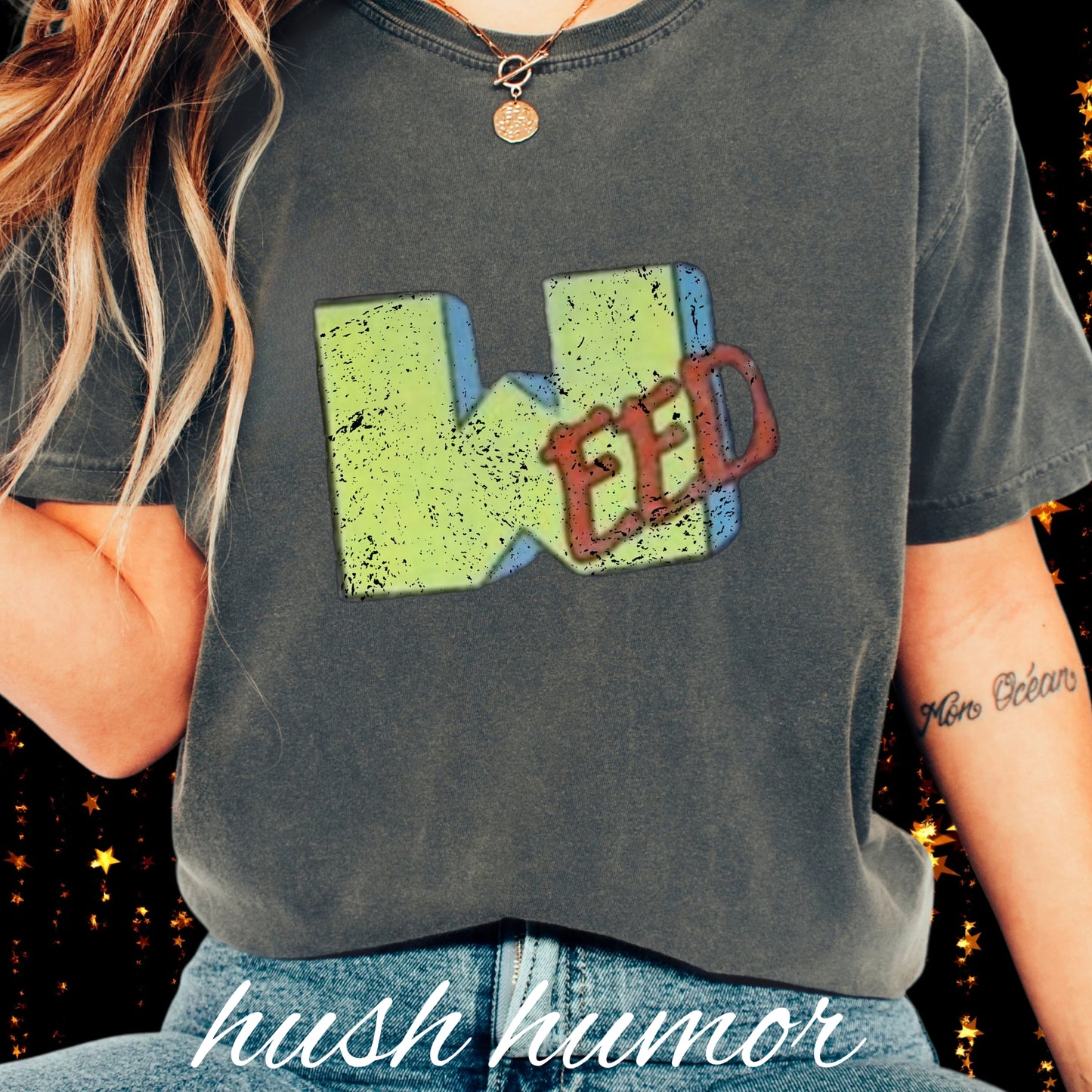 WEED Retro Graphic Tee | Stoner Girl Shirt, Funny Marijuana Meme Gift