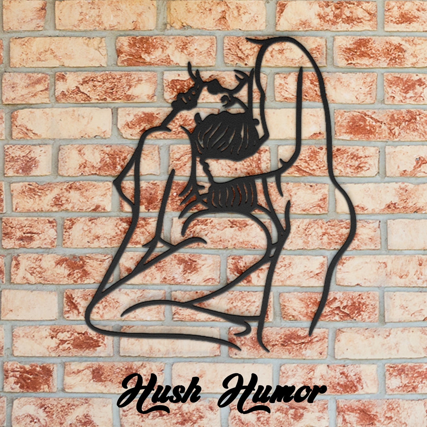 On Knees in Deep Metal Wall Art | Erotic Bedroom Decor | Sensual Master Bedroom Art