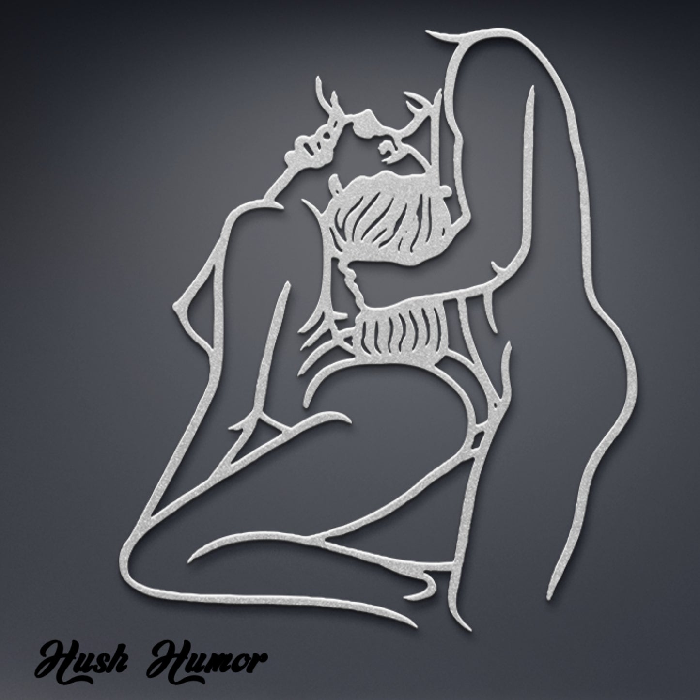 On Knees in Deep Metal Wall Art | Erotic Bedroom Decor | Sensual Master Bedroom Art