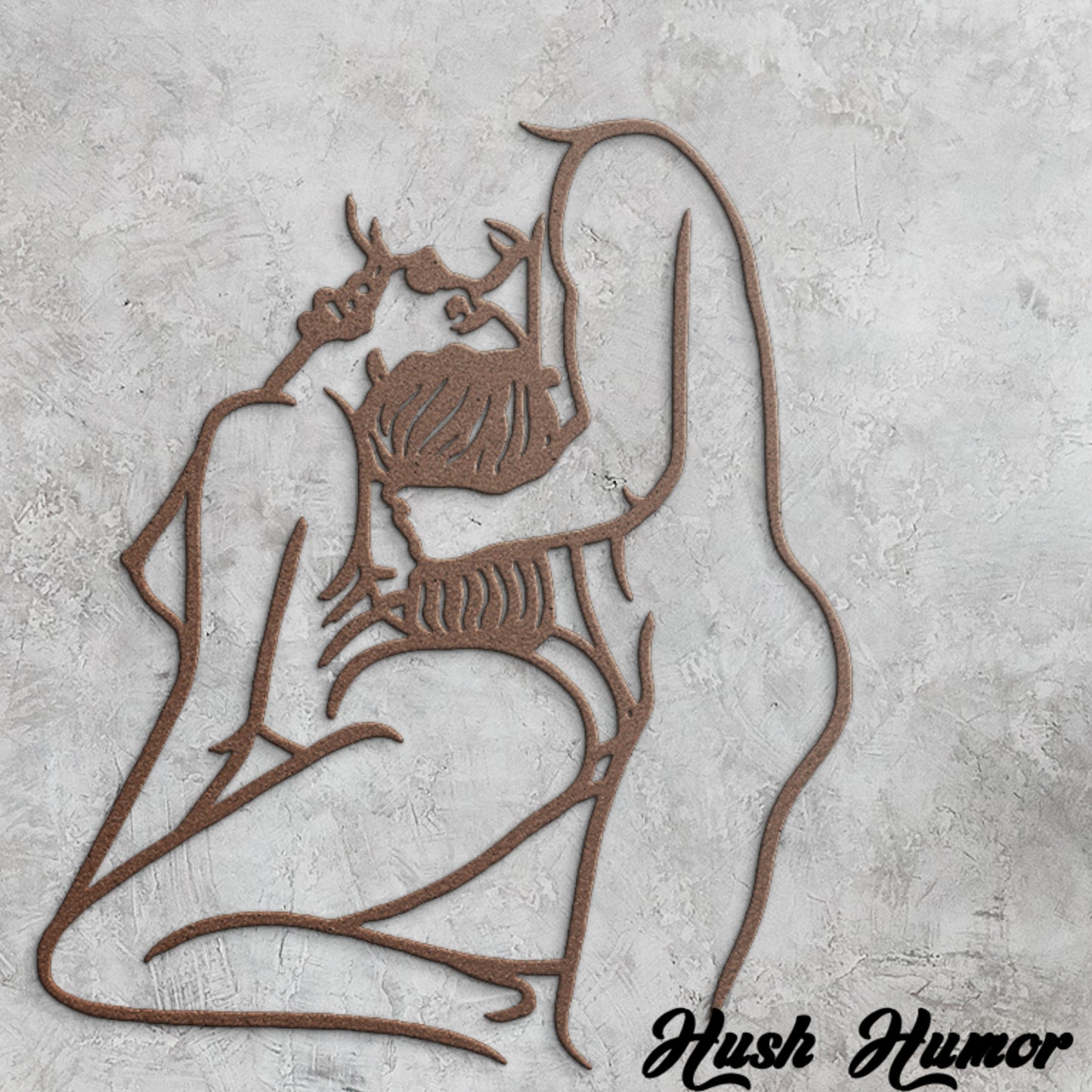 On Knees in Deep Metal Wall Art | Erotic Bedroom Decor | Sensual Master Bedroom Art