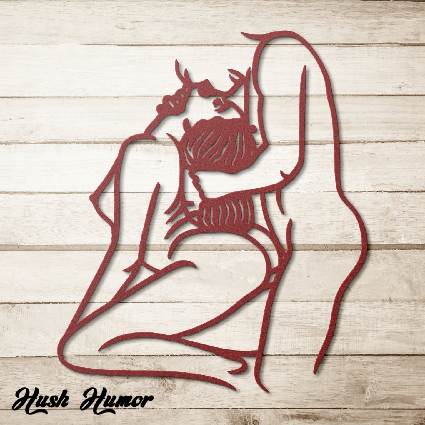 On Knees in Deep Metal Wall Art | Erotic Bedroom Decor | Sensual Master Bedroom Art