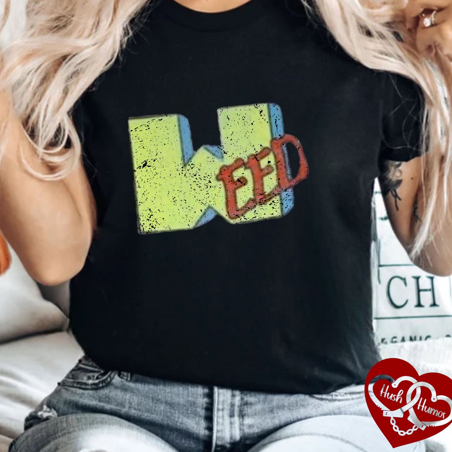 WEED Retro Graphic Tee | Stoner Girl Shirt, Funny Marijuana Meme Gift