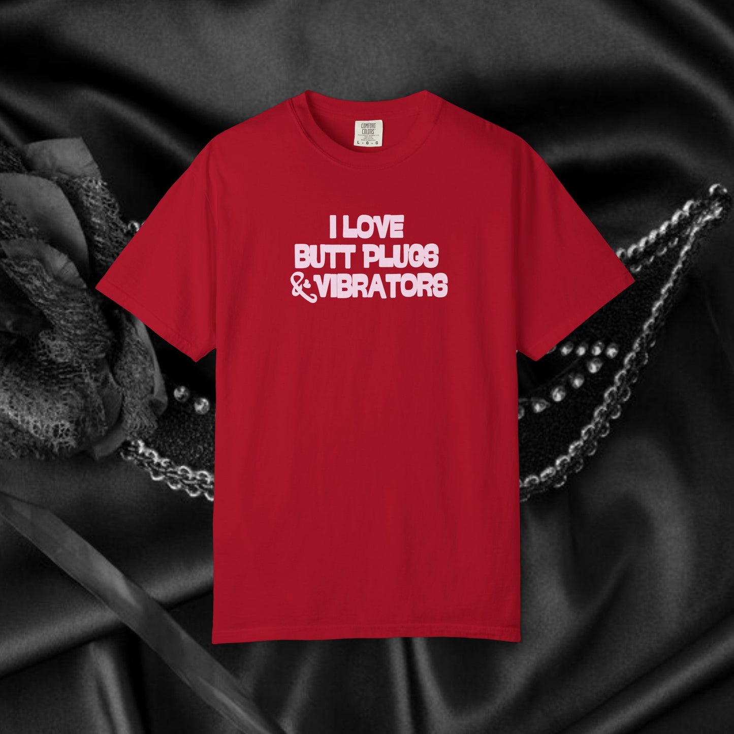 Naughty Women's Comfort Colors T-shirt, Funny Butt Plug & Vibrator Tee, Risque Party Apparel