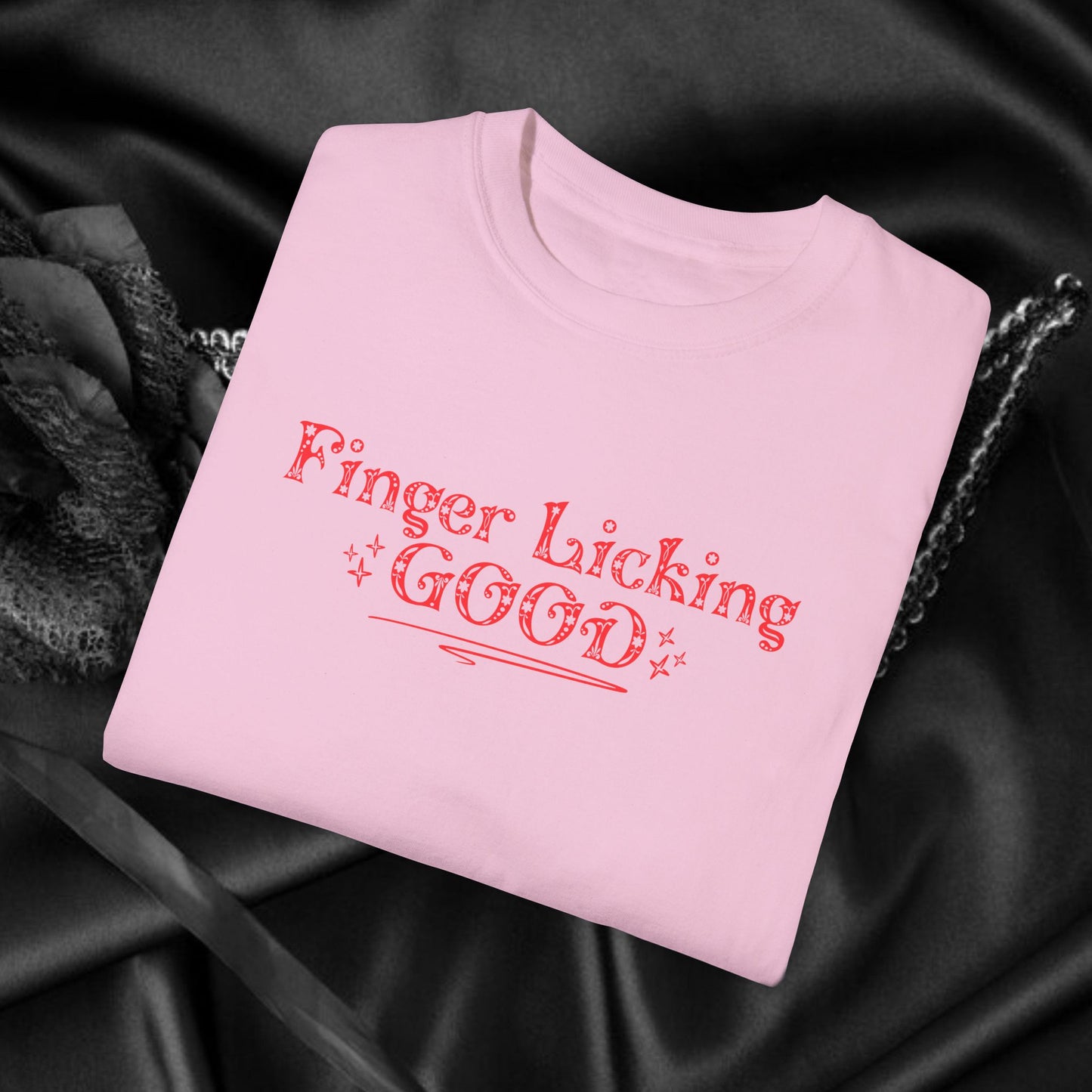 Finger Licking Good Naughty Women’s T-Shirt – Funny Comfort Colors Tee, Inappropriate Adult Humor Gift