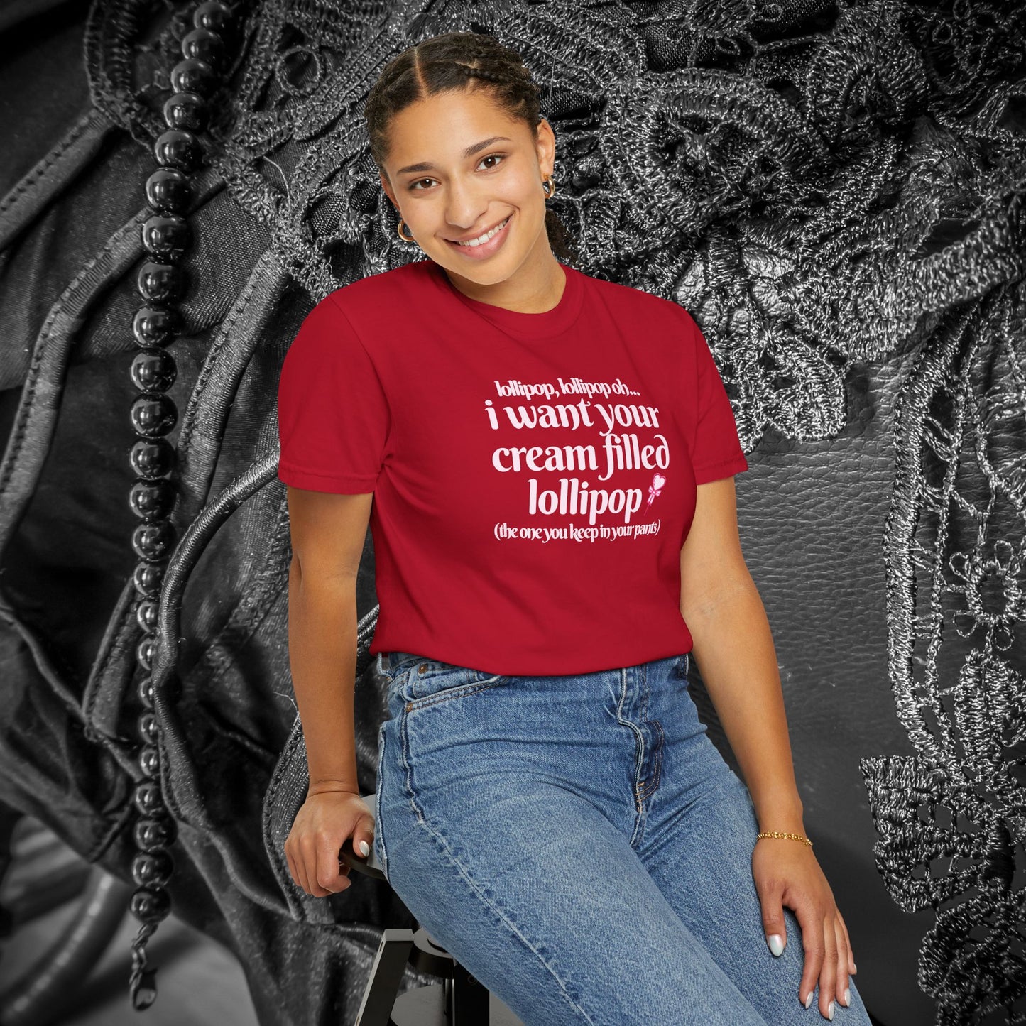 Sexually suggestive lollipop T-shirt, funny innuendo gift for hot wife, hot girl summer outfit, sexy party apparel