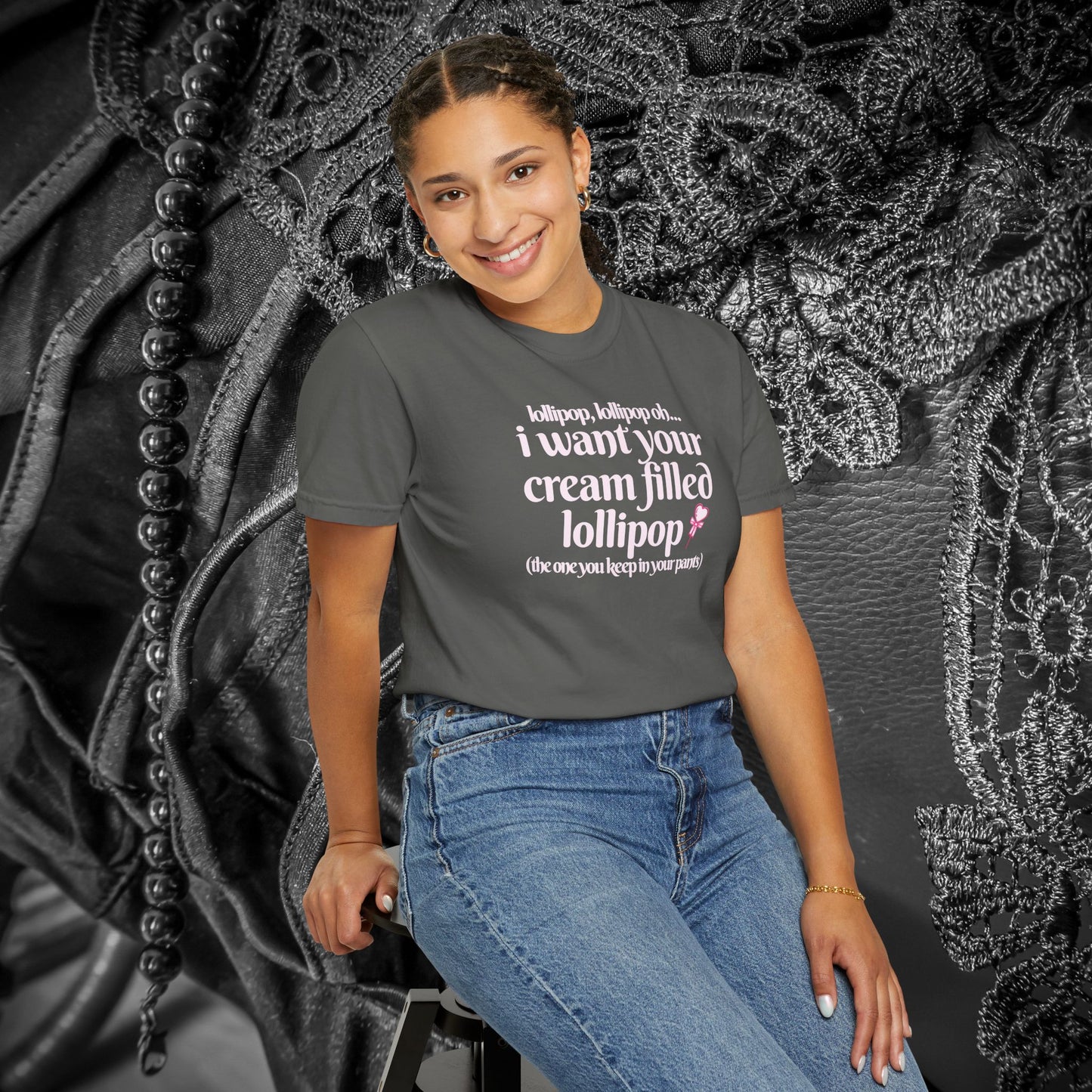 Sexually suggestive lollipop T-shirt, funny innuendo gift for hot wife, hot girl summer outfit, sexy party apparel