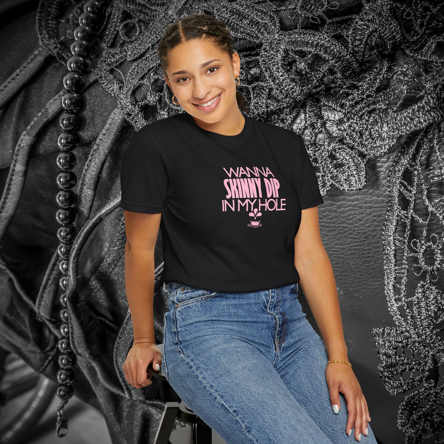 Wanna Skinny Dip in My Hole T-Shirt – Sexy Suggestive Women’s Naughty Summer Party Tee