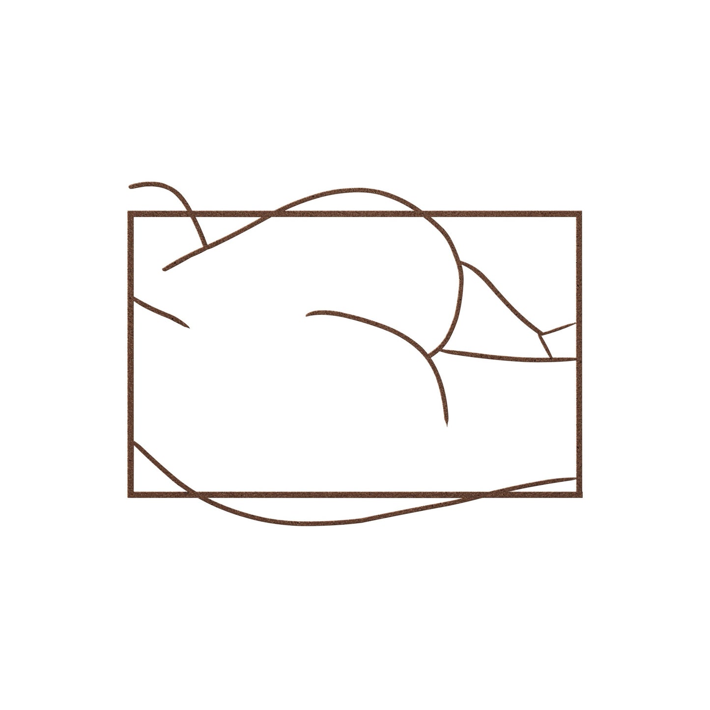 Thick Girl Nude Metal Wall Art β Erotic Line Art of Curvy Female Butt for Bedroom Decor