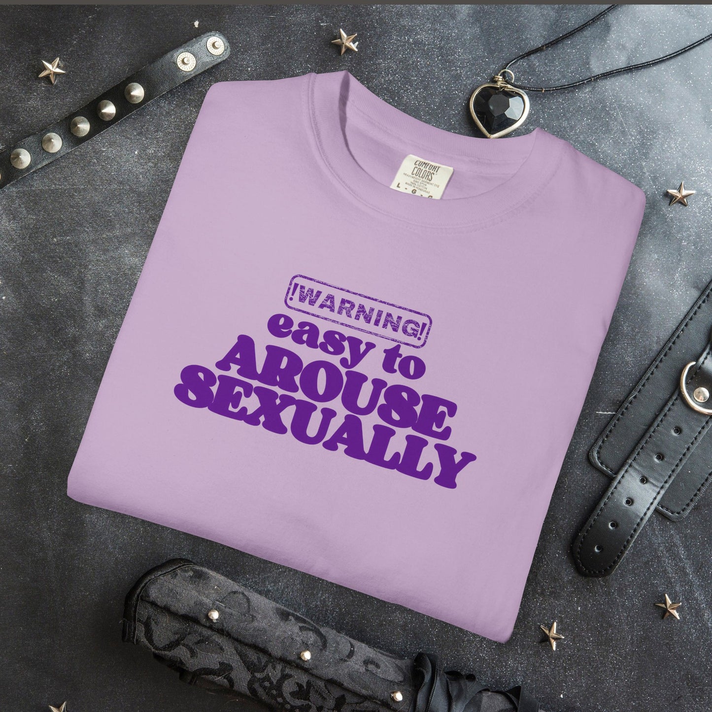Naughty Girl Sexy T-Shirt – Comfort Colors Hot Wife Tee, Inappropriate NSFW Party Top, Easy to Arouse Unisex Garment-Dyed Shirt