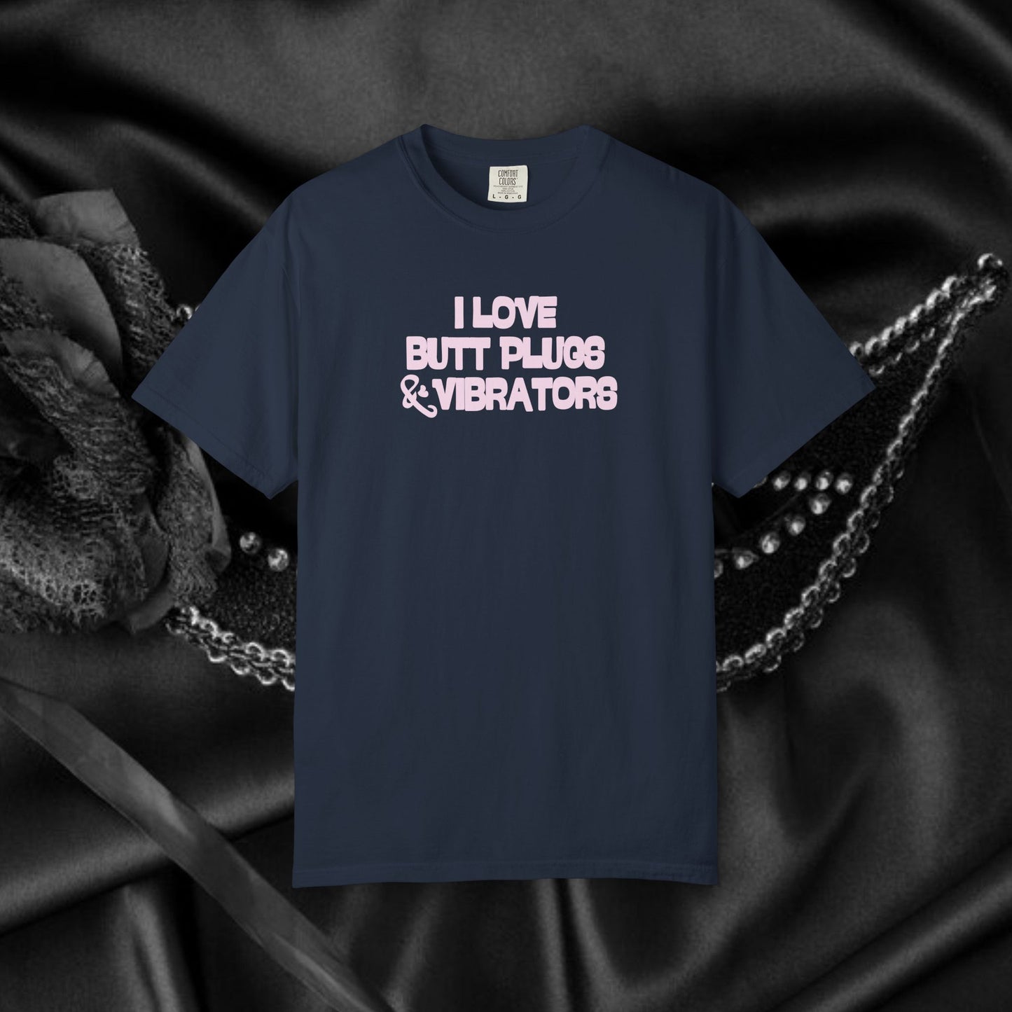 Naughty Women's Comfort Colors T-shirt, Funny Butt Plug & Vibrator Tee, Risque Party Apparel