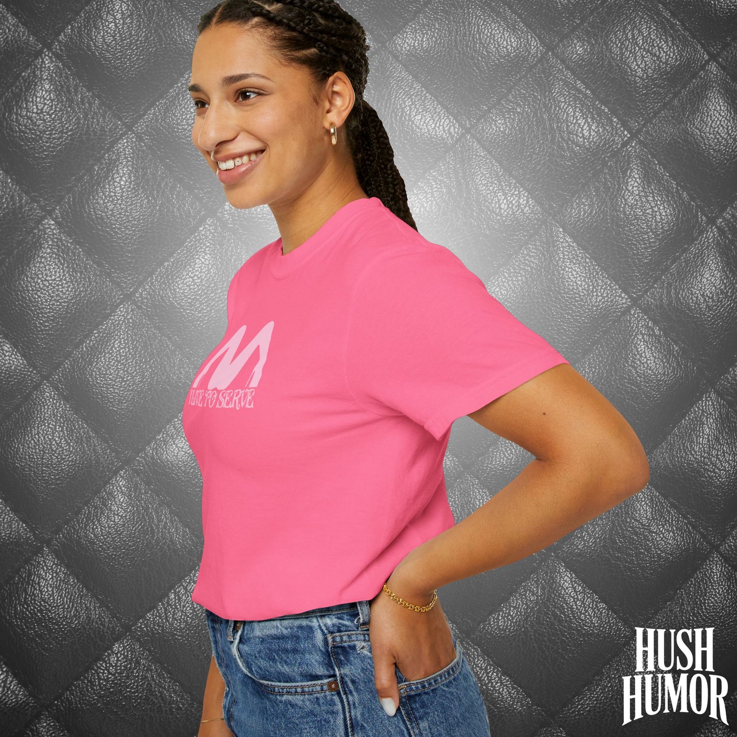 I Live to Serve Submissive T-Shirt | BDSM Kink Shirt for Women Pink graphic tee