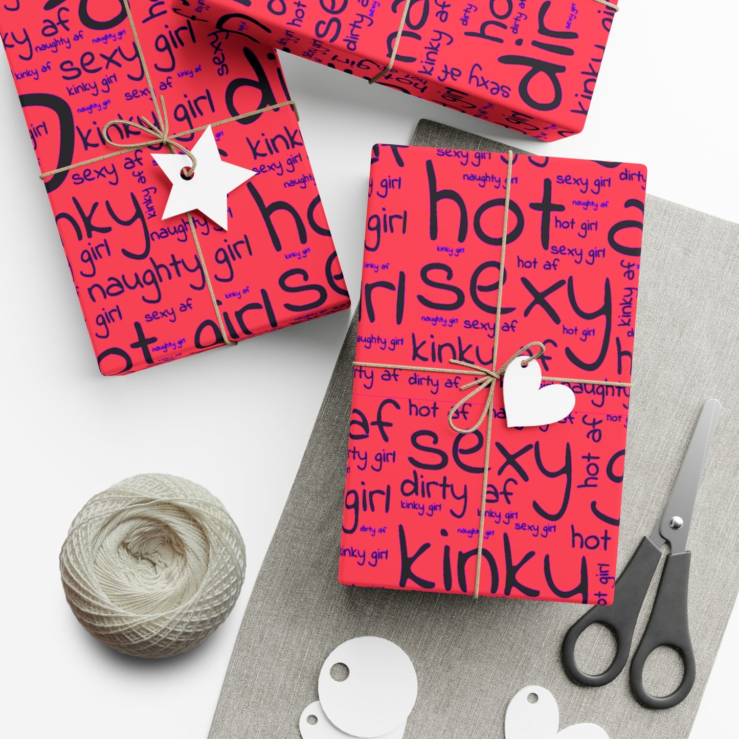 Naughty AF Wrapping paper, special occasion wrapping paper for hot girls