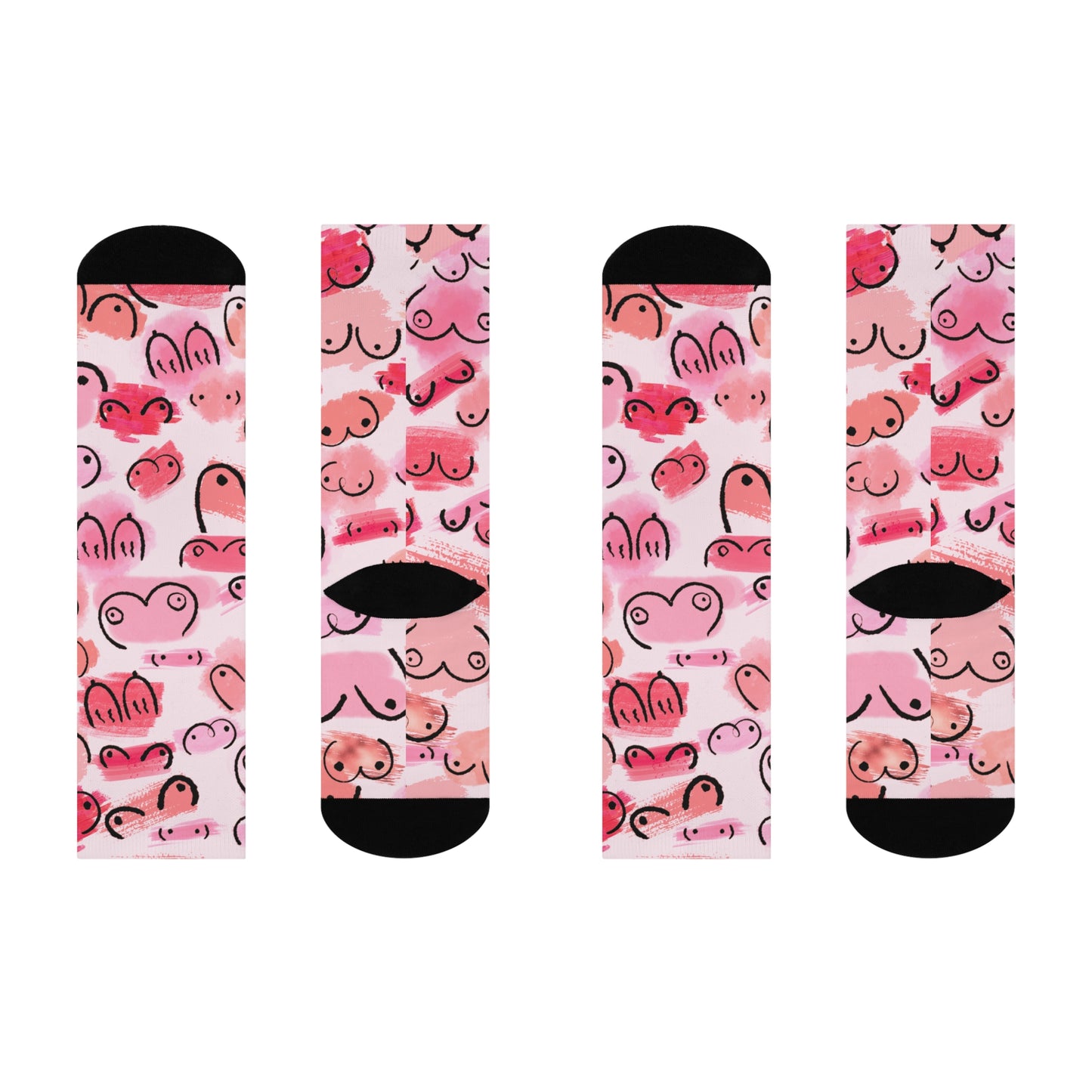 Funny Adult Titties Boob Socks – Lesbian & Gay Girl Gift, Naughty Crew Socks, Hilarious Boobie Admirer Cushioned Novelty Socks