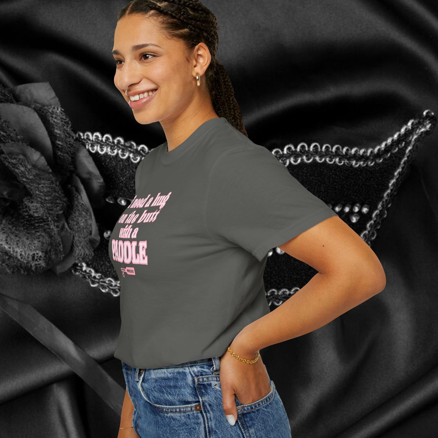 I need a Hug on the Butt With a Paddle tshirt, BDSM Themed Cute Submissive Apparel for her