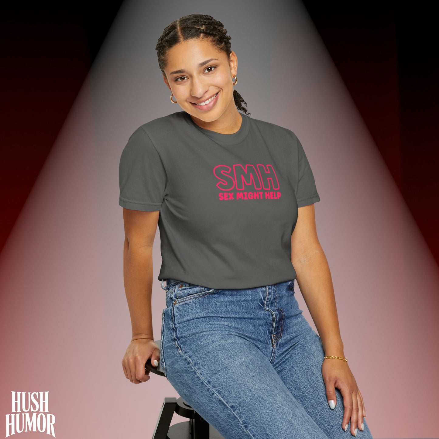 SMH Sex Might Help T-Shirt | Funny Comfort Colors Bold Statement Tee | Inappropriate Concert Shirt for Naughty Women | Festival Summer Top