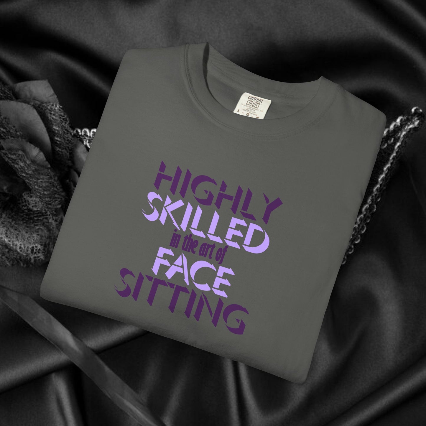 Naughty Women Face Sitting T-Shirt – Funny FEMdom Oral Sex NSFW Unisex Garment-Dyed Tee