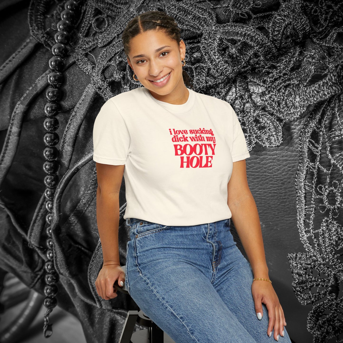 I Love Sucking D*ck With My Booty T-Shirt – Naughty Offensive Garment-Dyed Sexy Wife Tee