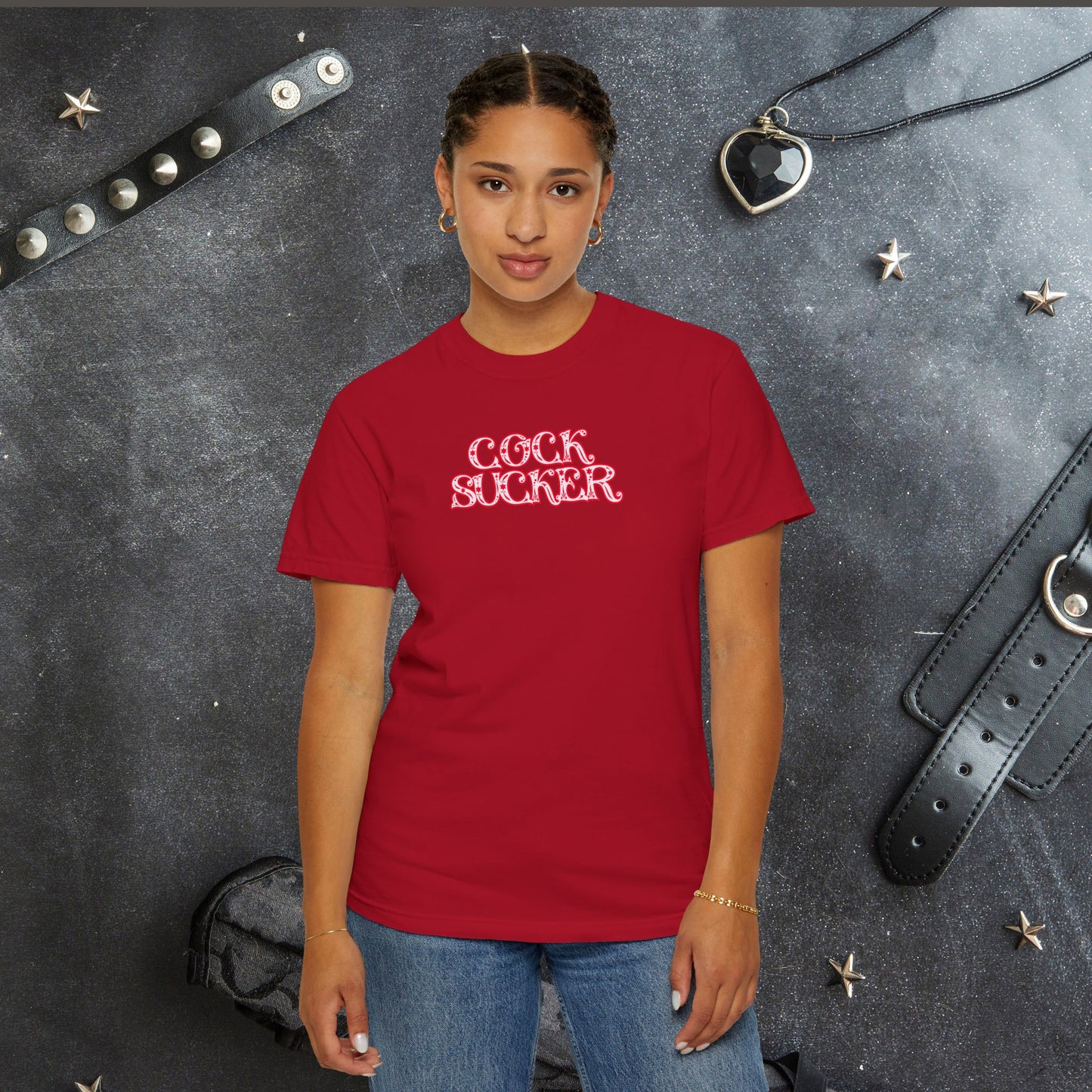 C*ck Sucker Naughty Girl Sex T-Shirt – Sexy Offensive Ladies Comfort Colors® Tee, Hot Wife Shirt, Inappropriate NSFW Top