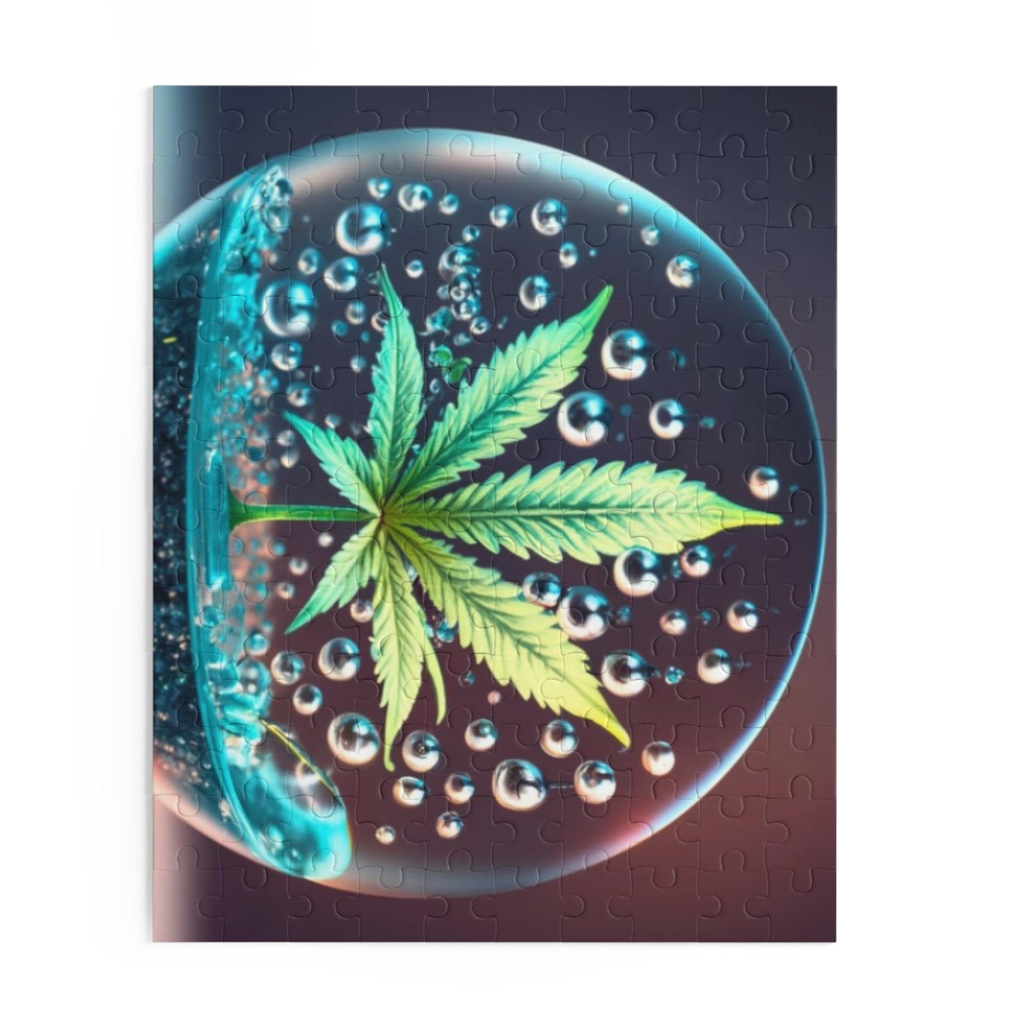 Couch Trip Puzzle – Dreamy Bubble Art with Leaf in Glass Orb | Funny Trippy Jigsaw Gift for Adults