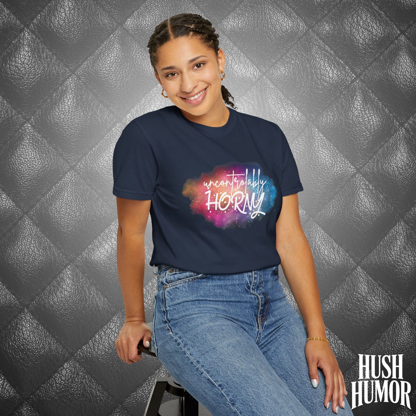 Uncontrollably Horny Shirt – Dirty Comfort Colors Tee for Hot Wife, Funny NSFW Party T-Shirt