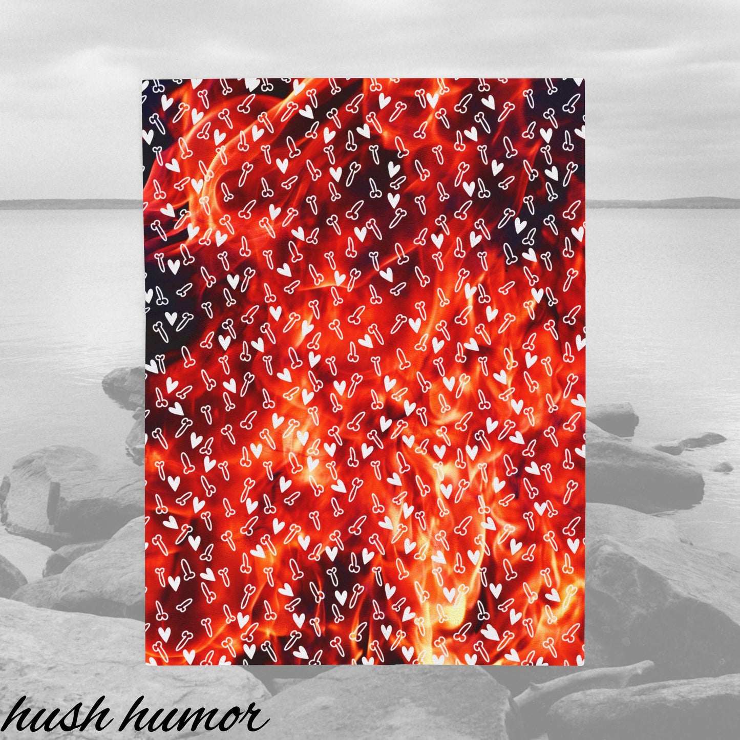 Firey Penis Plush blanket humorous gift cozy d*ck blanket gag gift Soft warm Dong Throw