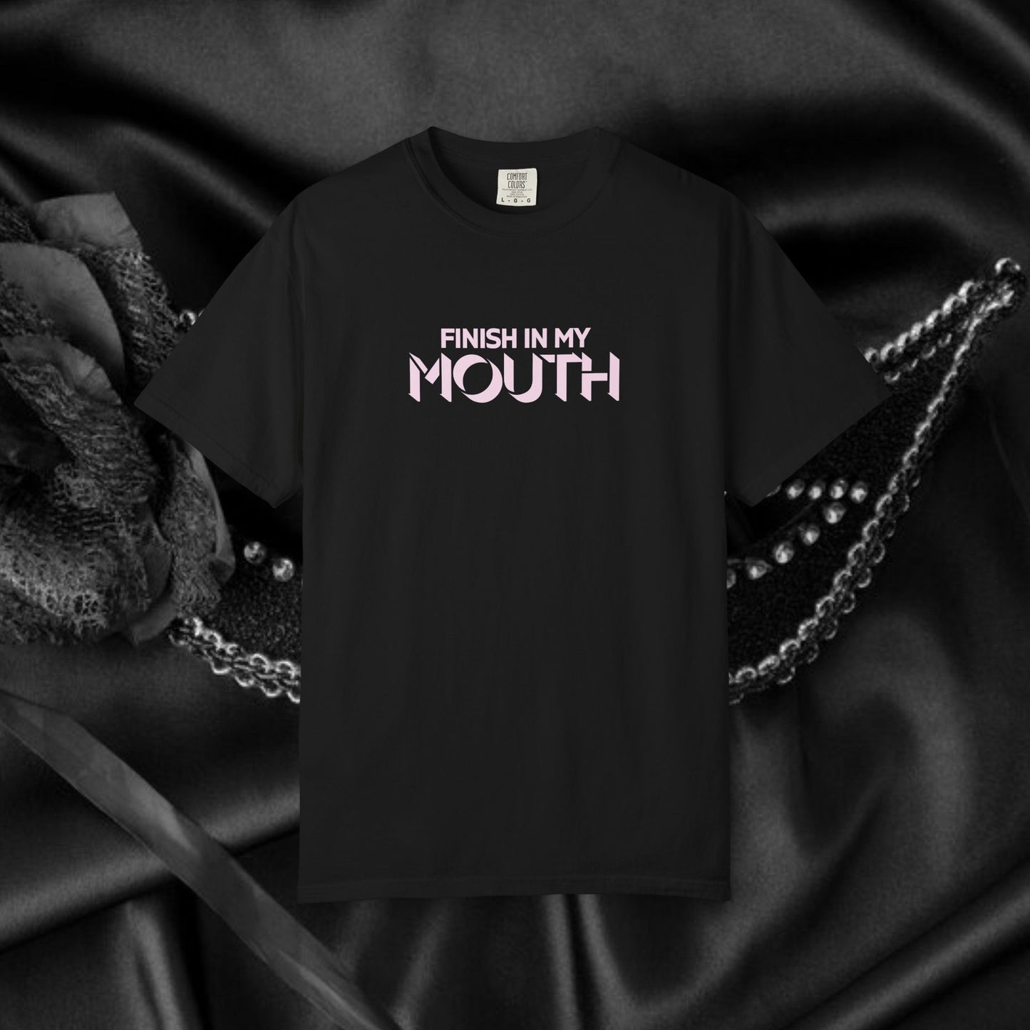 Naughty Shirt – Finish in My Mouth Offensive Hot Wife T-Shirt, NSFW Comfort Colors Pepper Tee