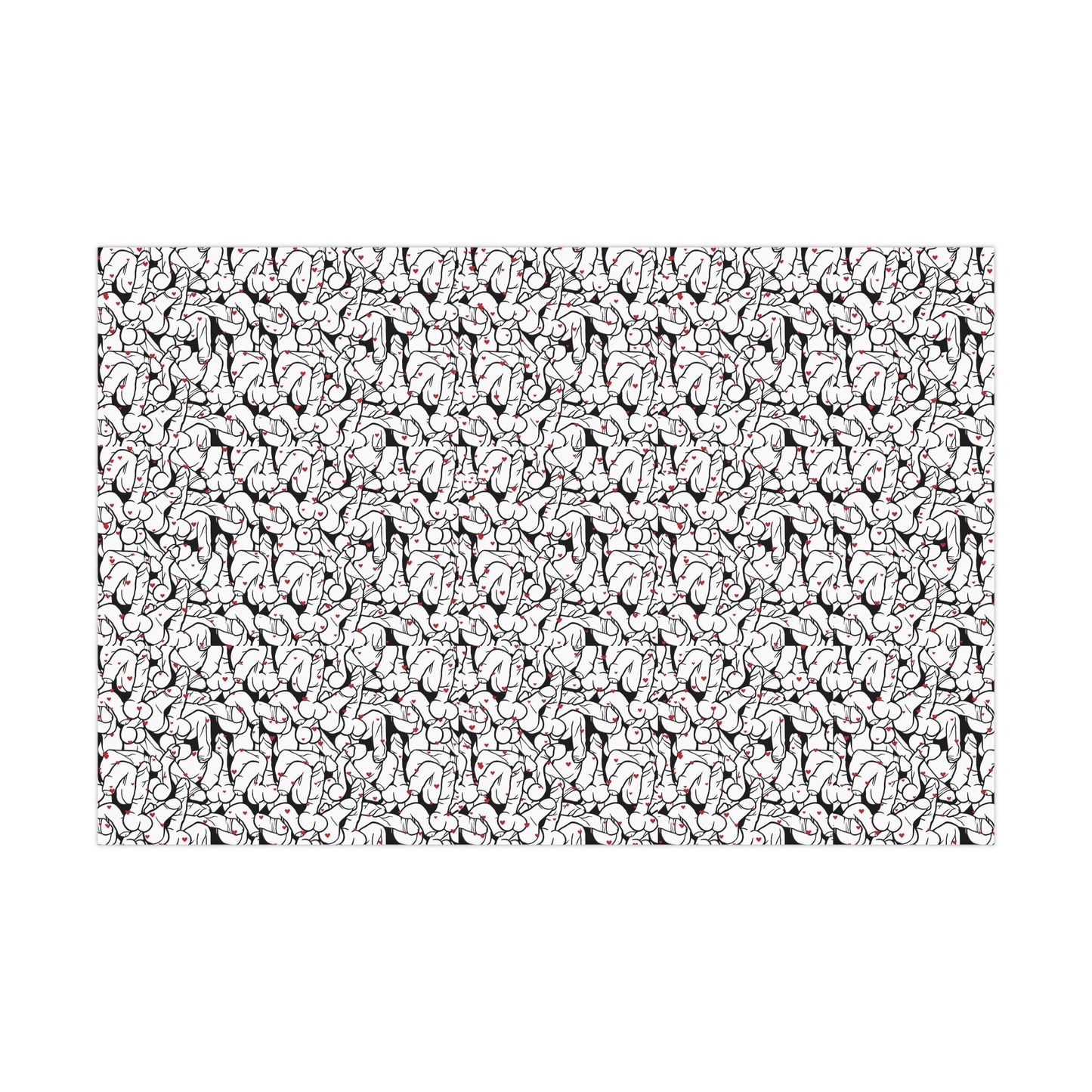 Black & White Penis Wrapping Paper – Funny Adult Willy Gift Wrap, Cute C*ck Gag Gift Paper