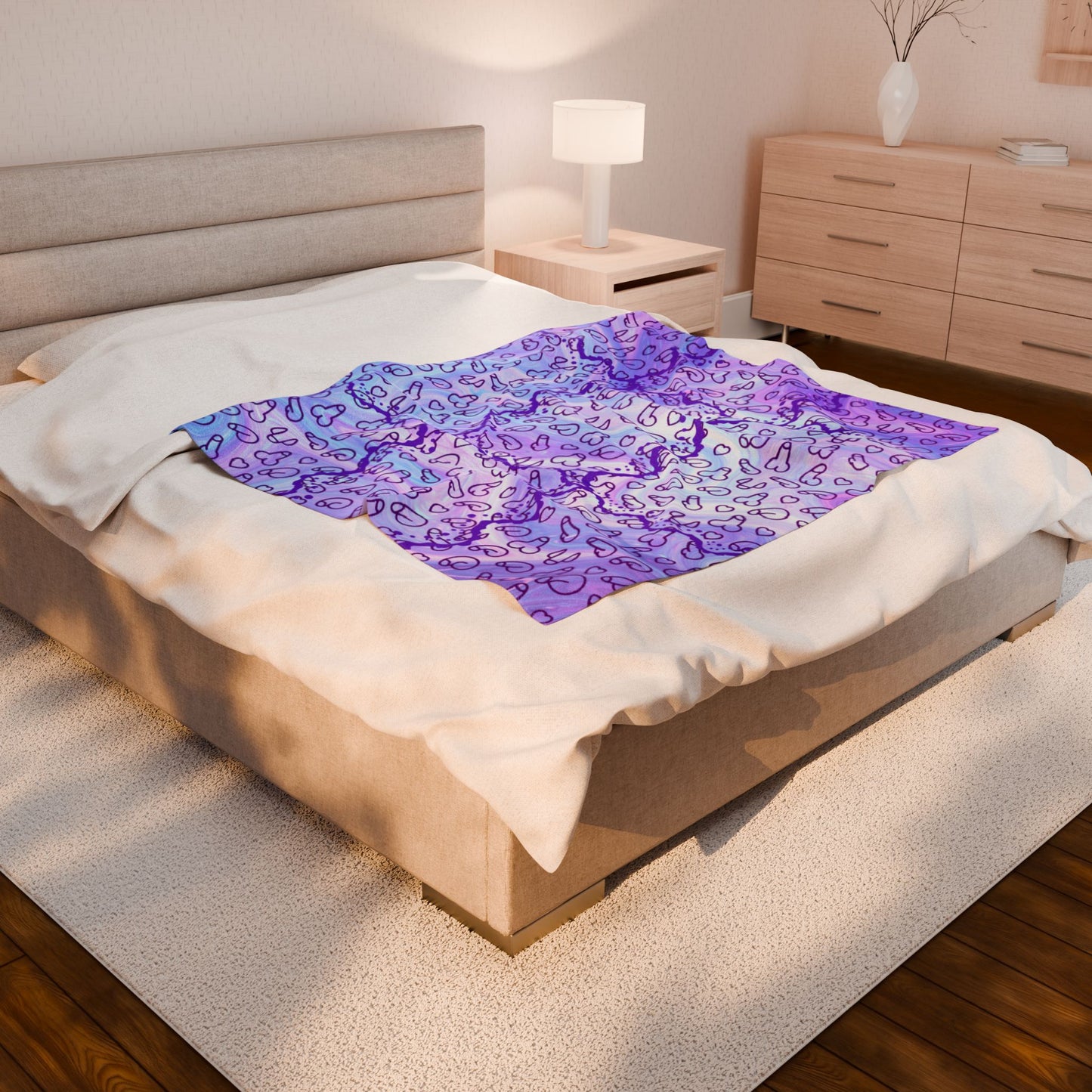 Purple Penis Blanket Gift Velveteen Plush Blanket,Fun Gag Gift, D*ck Gift, C*ck Blanket