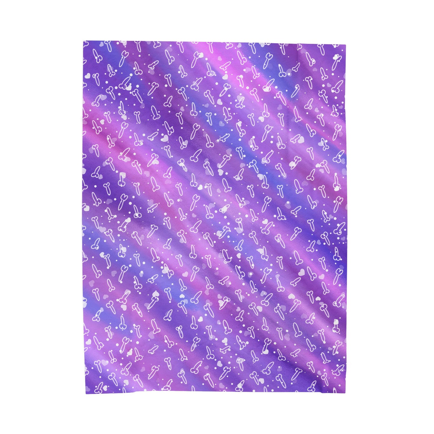 Penis Blanket with White Hearts | Fun Adult Beach Blanket | Offensive Gag Gift