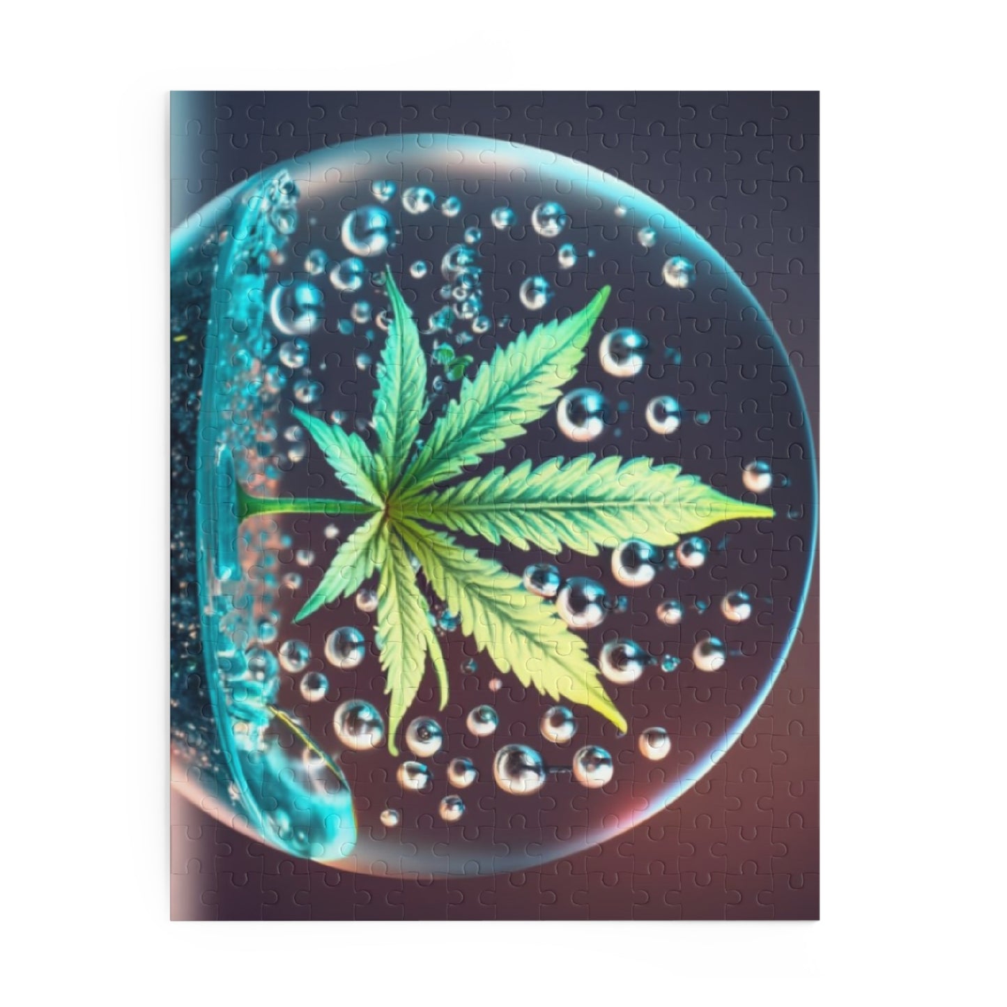 Couch Trip Puzzle – Dreamy Bubble Art with Leaf in Glass Orb | Funny Trippy Jigsaw Gift for Adults