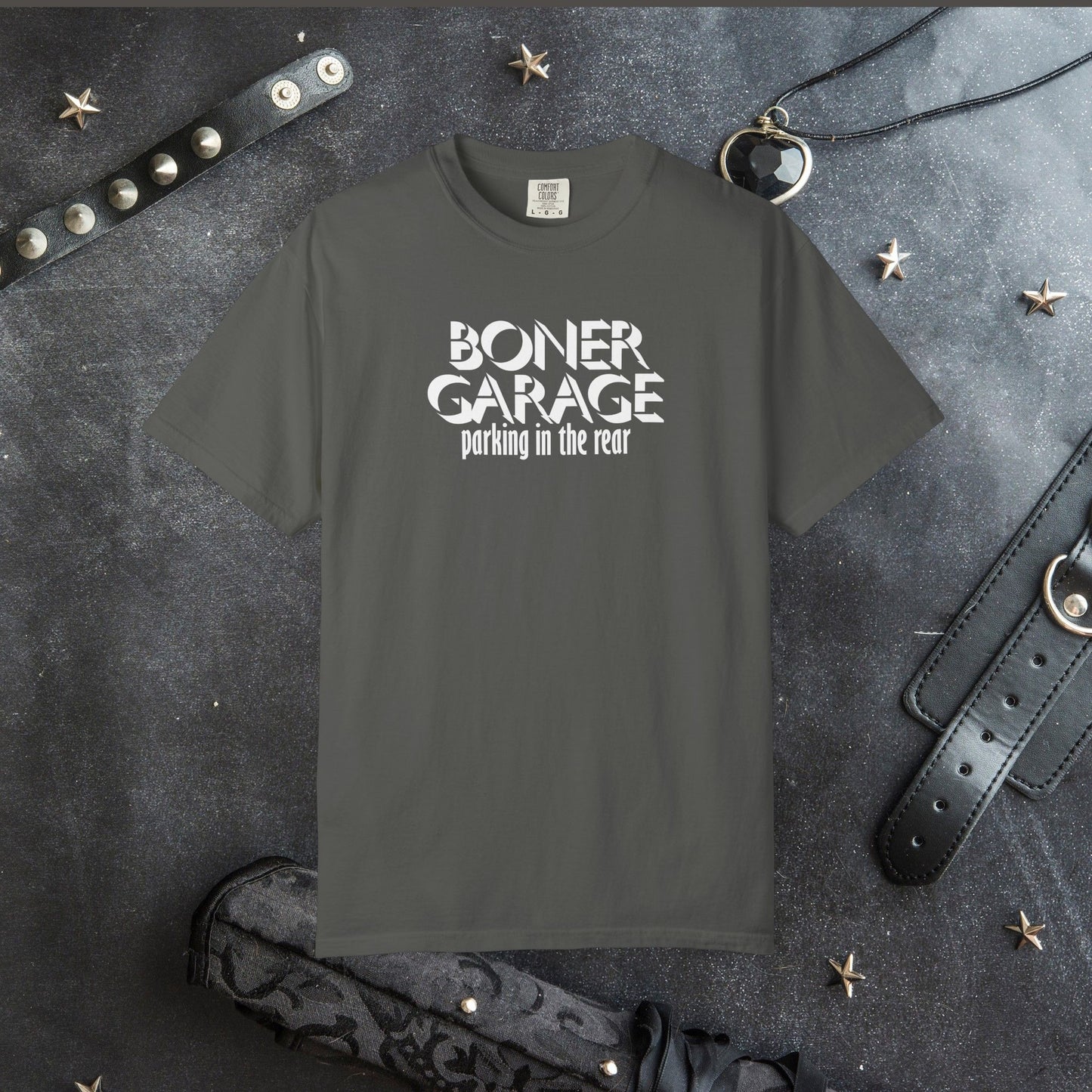 Boner Garage Parking in the Rear Naughty Women’s T-Shirt – Offensive Summer Party Tee, Funny Hot Mom Gift