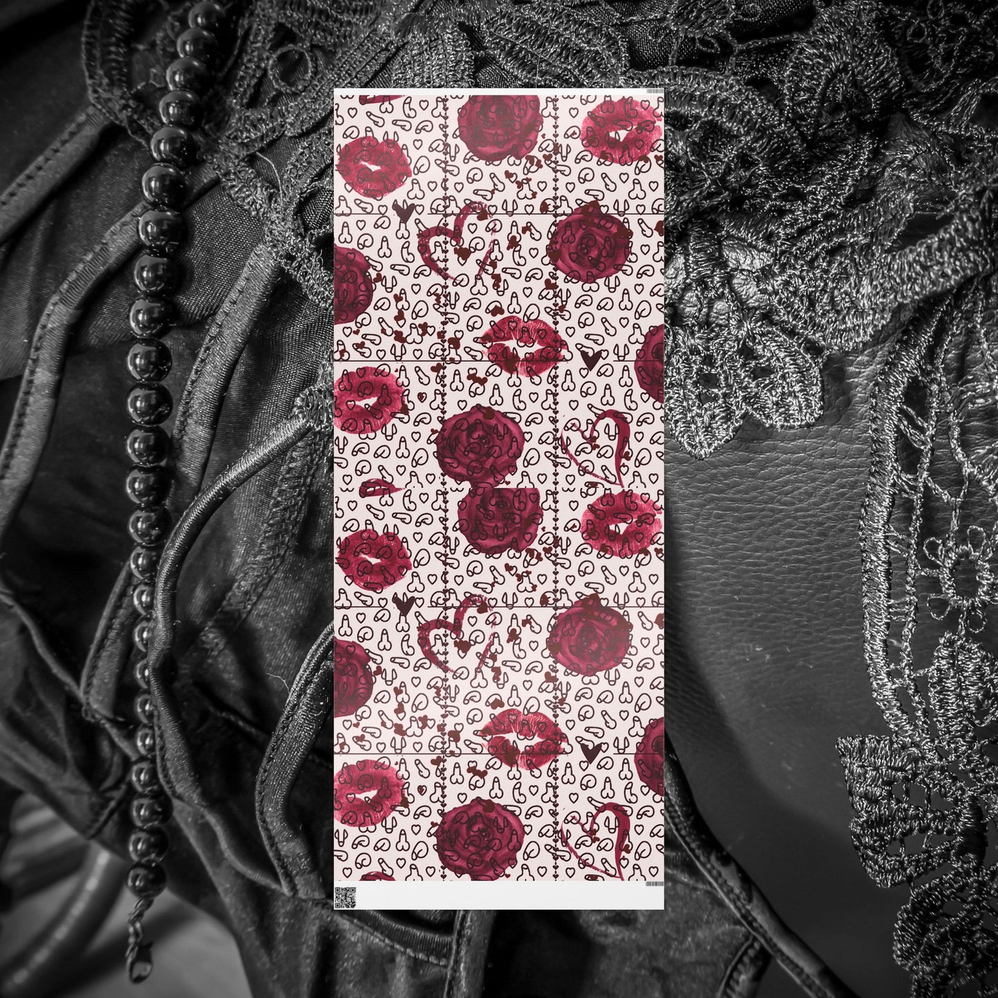 Sexy Penis Heart & Roses Gift Wrap, Stylish Packaging for Birthdays, Holidays