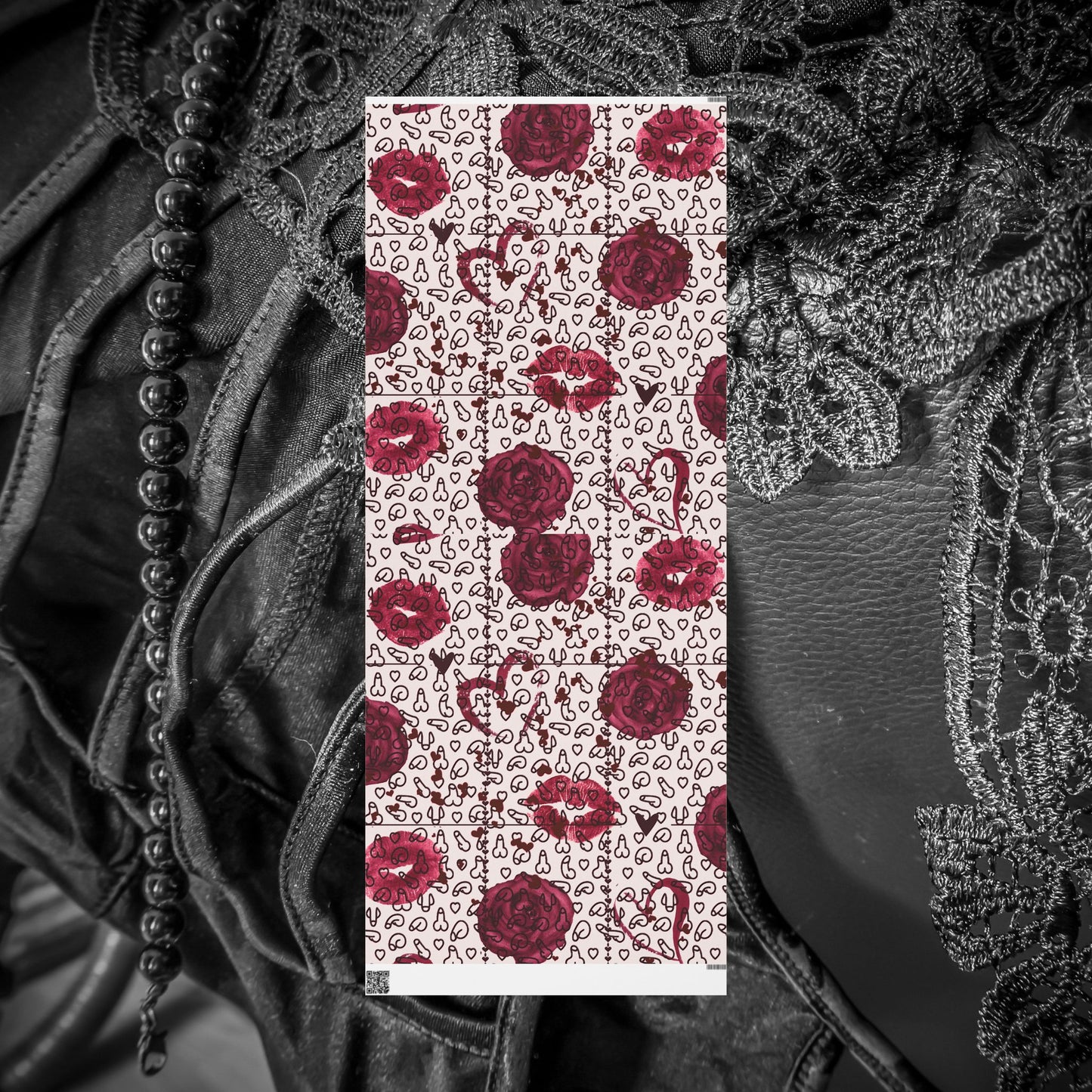 Sexy Penis Heart & Roses Gift Wrap, Stylish Packaging for Birthdays, Holidays