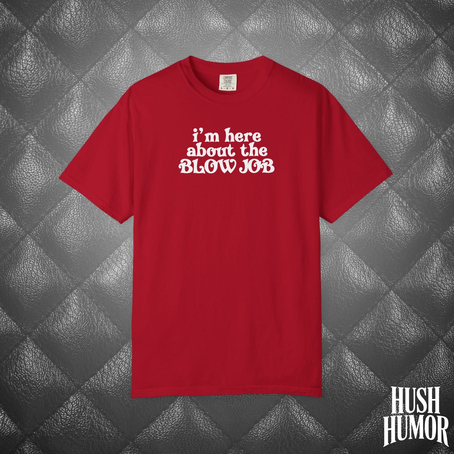 I'm Here About the Blow Job T-Shirt | Naughty Girl Sex Humor Tee | Sarcastic Dirty Shirt for Women | Hot Wife Adult Graphic Apparel
