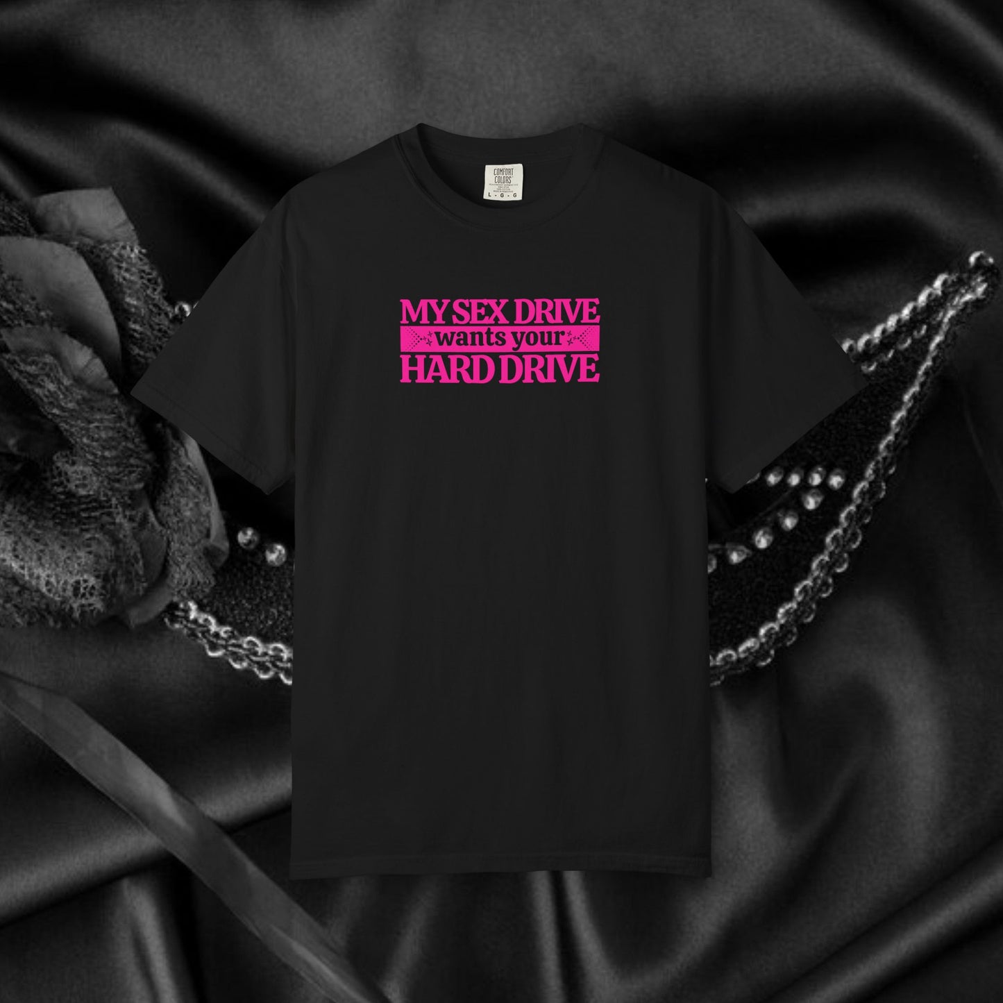 My Sex Drive Wants Your Hard Drive Naughty Women's Shirt – Suggestive Tee, Funny Gift, Sexy Apparel, Playful Party T-Shirt
