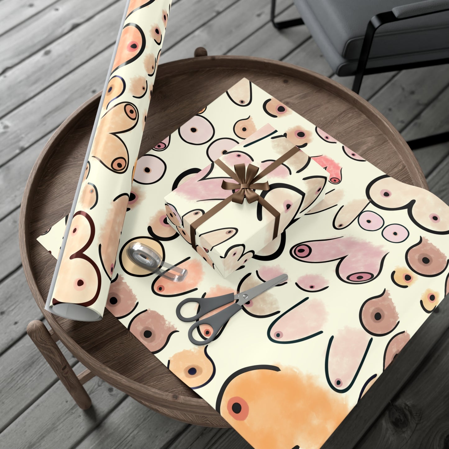 Gift Wrap Paper Boobies Naughty Adult Humor Tits Wrapping Paper