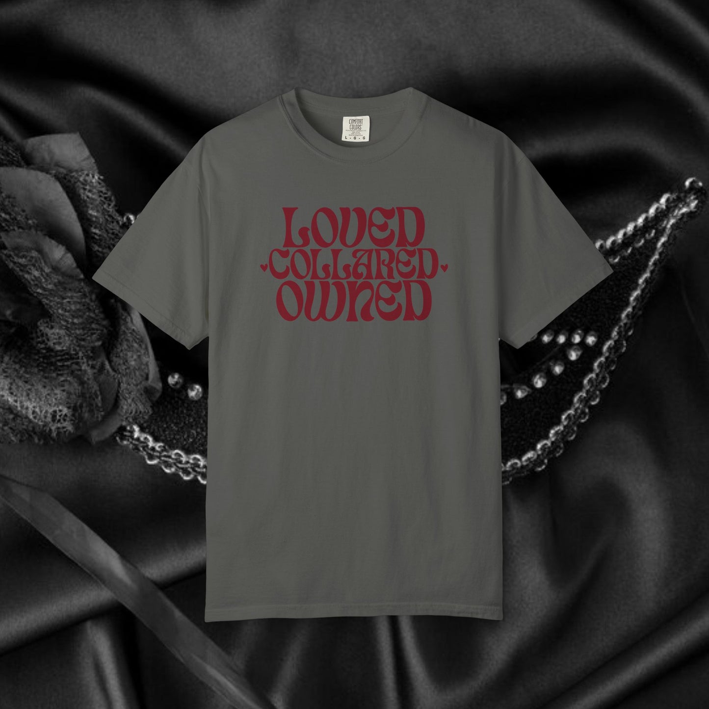 Loved Collared Owned Submissive T-shirt, BDSM themed Kinky Tee, Submissive Wife Gift, BDSM Apparel