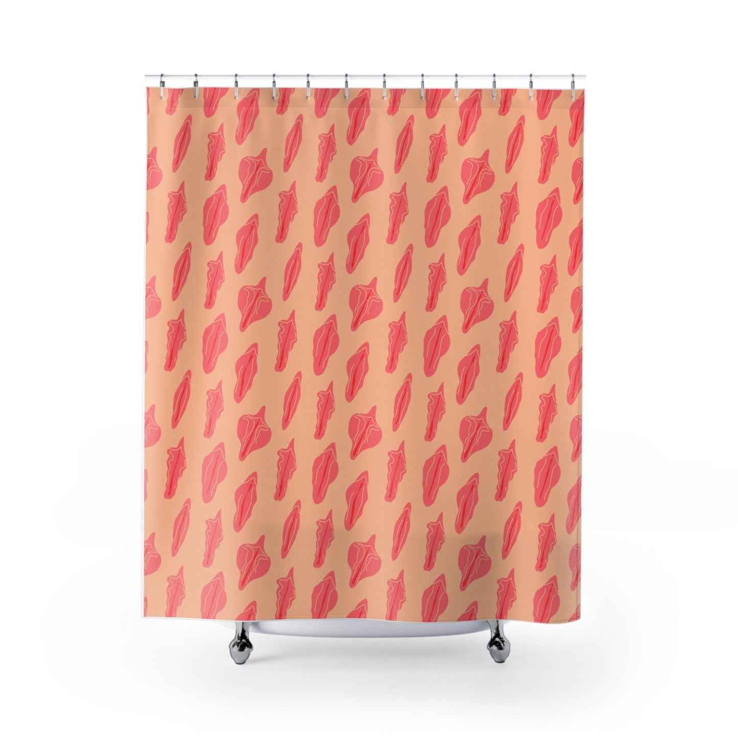 Eclectic Labia Shower Curtains, Feminist Vagina Print, Lesbian Bachelorette Present