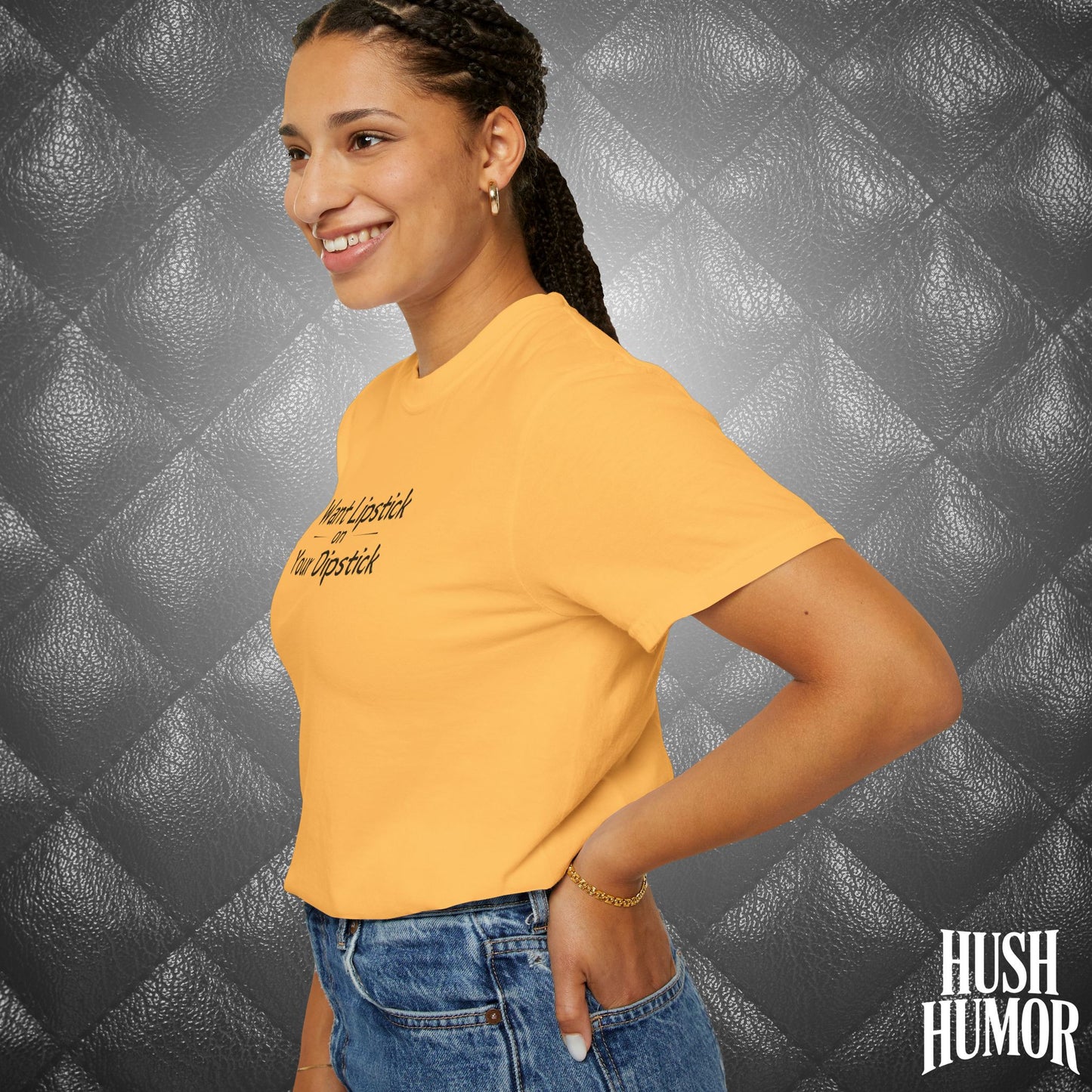 Lipstick on Your Dipstick T-Shirt | Naughty fun Oral Skils Tee for Women | Dirty Funny Sex Shirt | Inappropriate Bold Adult Party Apparel