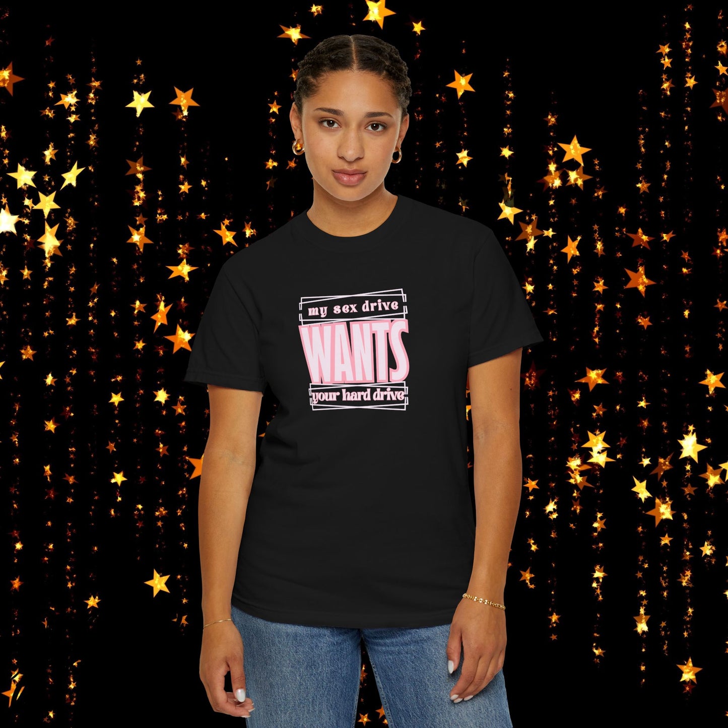 My Sex Drive Wants Your Hard Drive naughty suggestive women's t-shirt, fun adult apparel