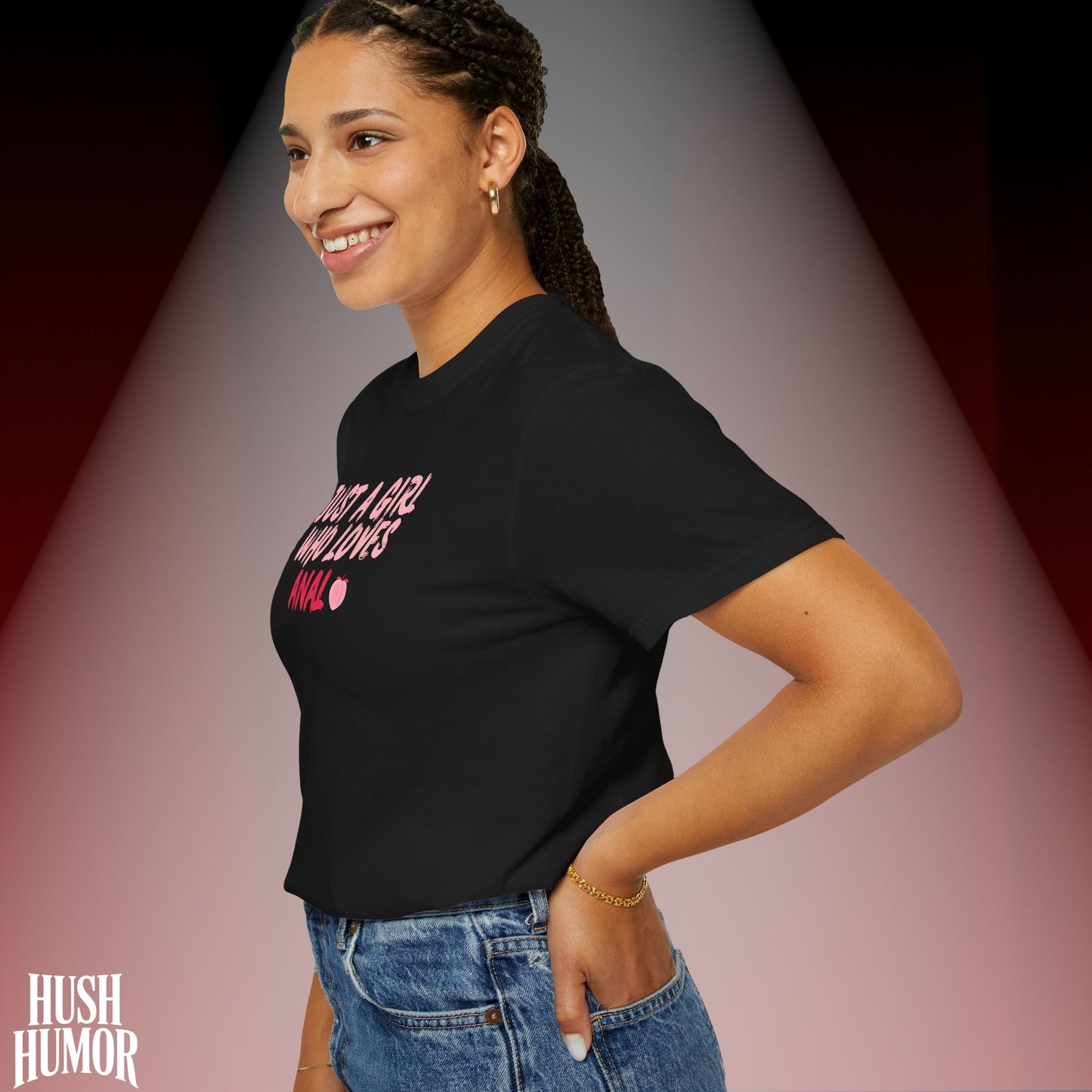 Just a Girl Who Loves A*al Shirt – Naughty NSFW T-Shirt for Hot Wife, Inappropriate Dirty Graphic Tee, Offensive Risqué Apparel for Women, Sexy Summer Shirt