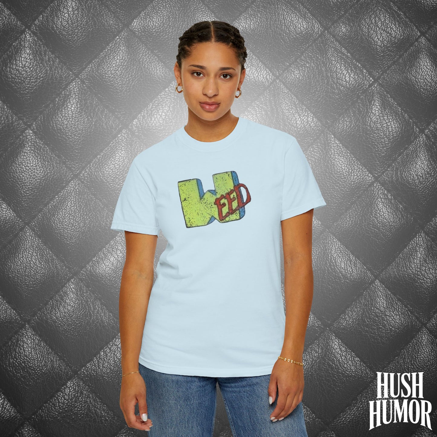 WEED Retro Graphic Tee | Stoner Girl Shirt, Funny Marijuana Meme Gift