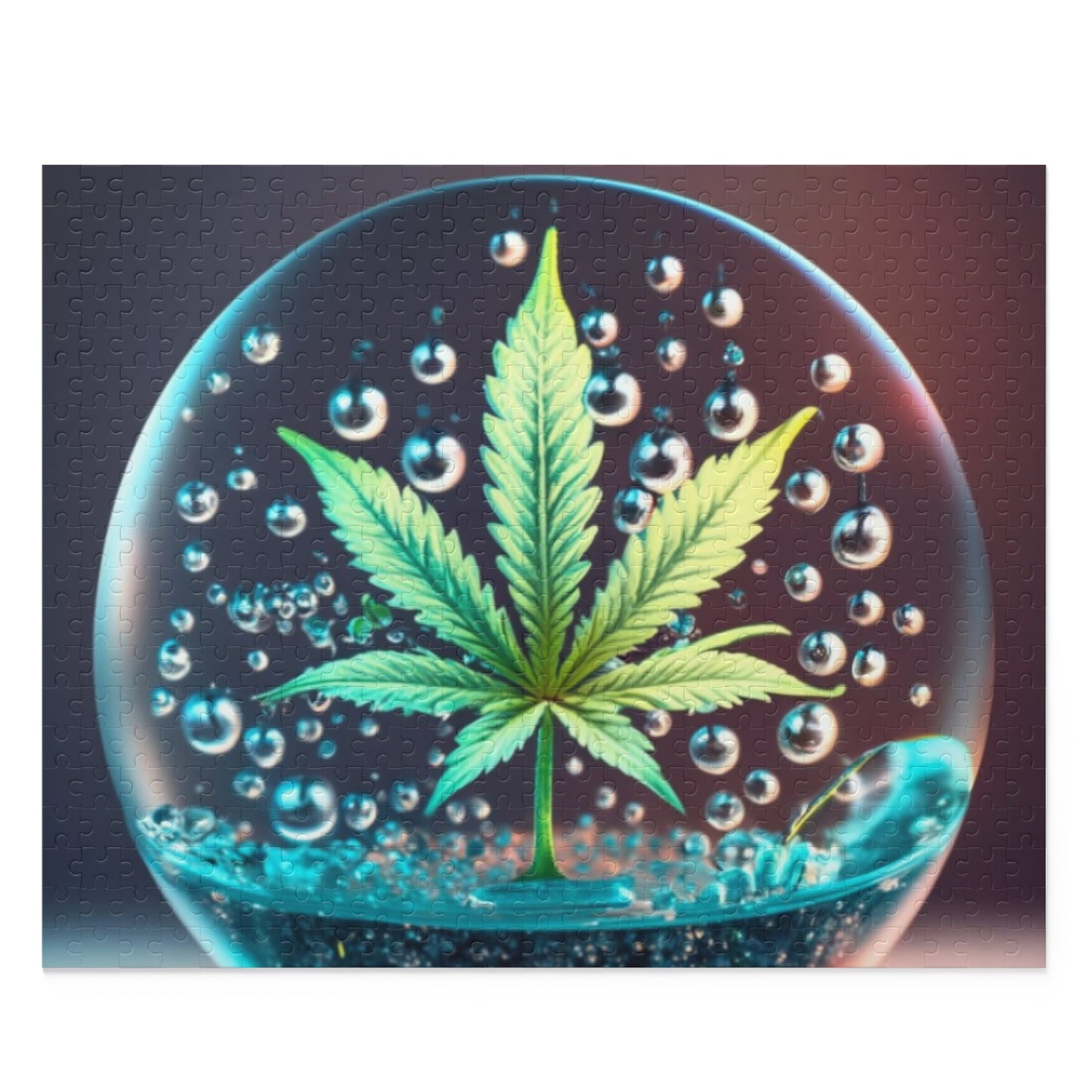 Couch Trip Puzzle – Dreamy Bubble Art with Leaf in Glass Orb | Funny Trippy Jigsaw Gift for Adults