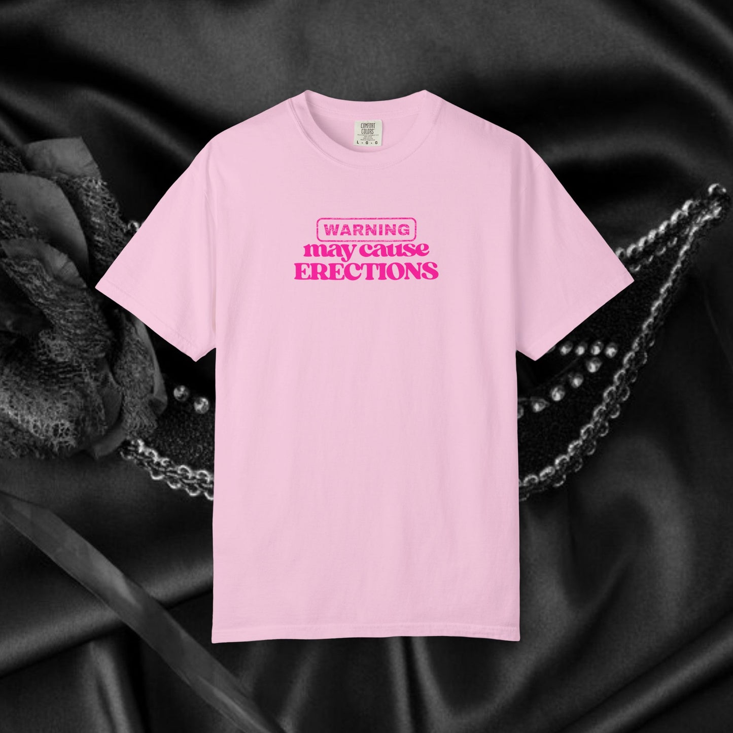 WARNING May Cause Erections Naughty Unisex T-Shirt – Inappropriate Comfort Colors Tee for Women