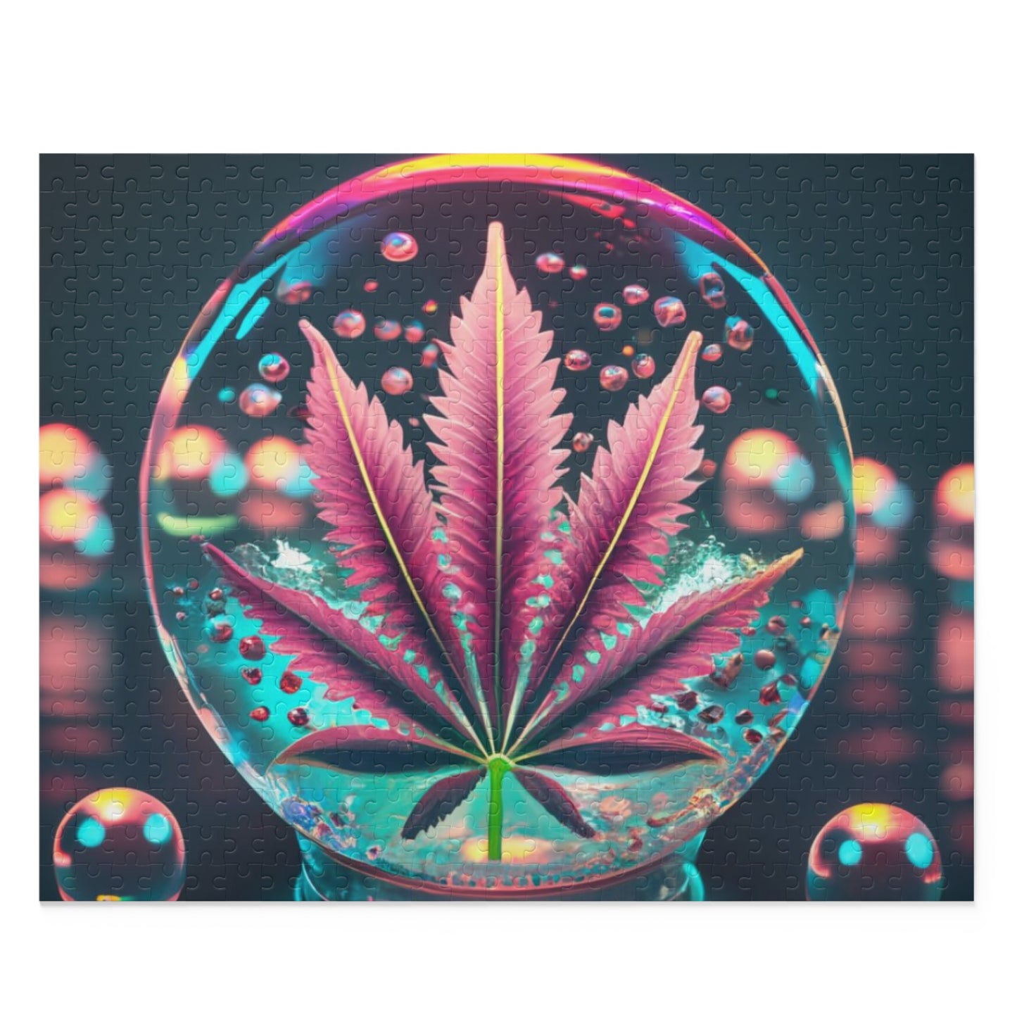 Electric Bloom Puzzle – Neon Crystal Orb Jigsaw Puzzle for adults