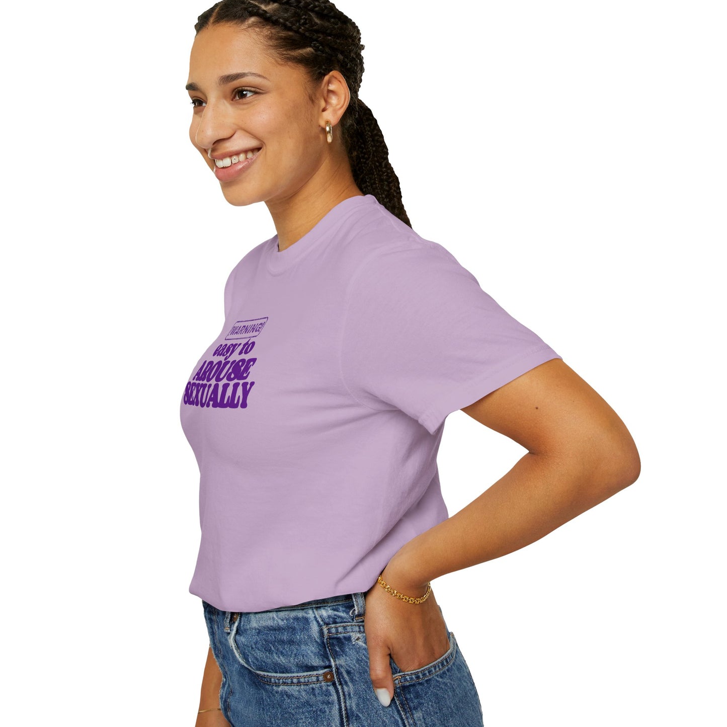 Naughty Girl Sexy T-Shirt – Comfort Colors Hot Wife Tee, Inappropriate NSFW Party Top, Easy to Arouse Unisex Garment-Dyed Shirt